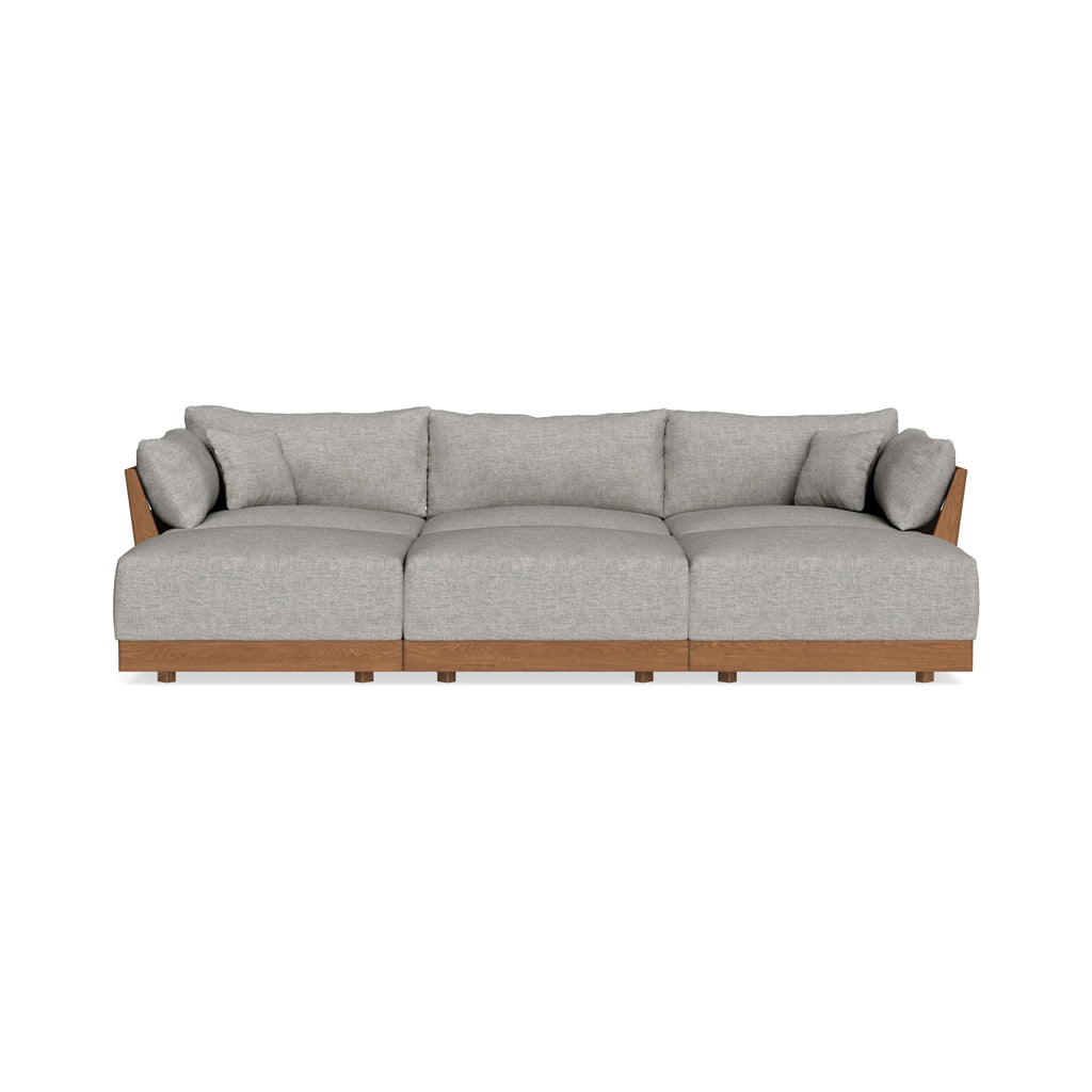 Modular Bondi Espresso 3-Seater Daybed Sofa Sectional in Fog | Memory Foam Blend
