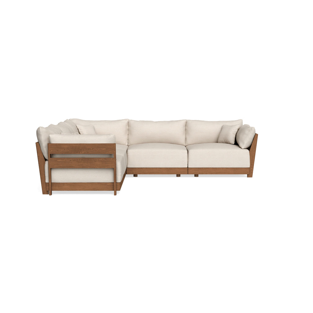 Modular Bondi Espresso 5-Seater Corner Sectional in Seashell | Memory Foam Blend