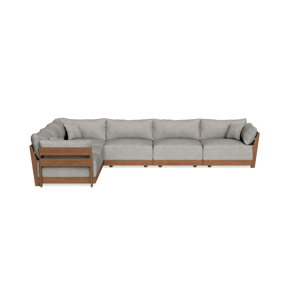 Modular Bondi Espresso 6-Seater Corner Sectional in Fog | Classic Blend