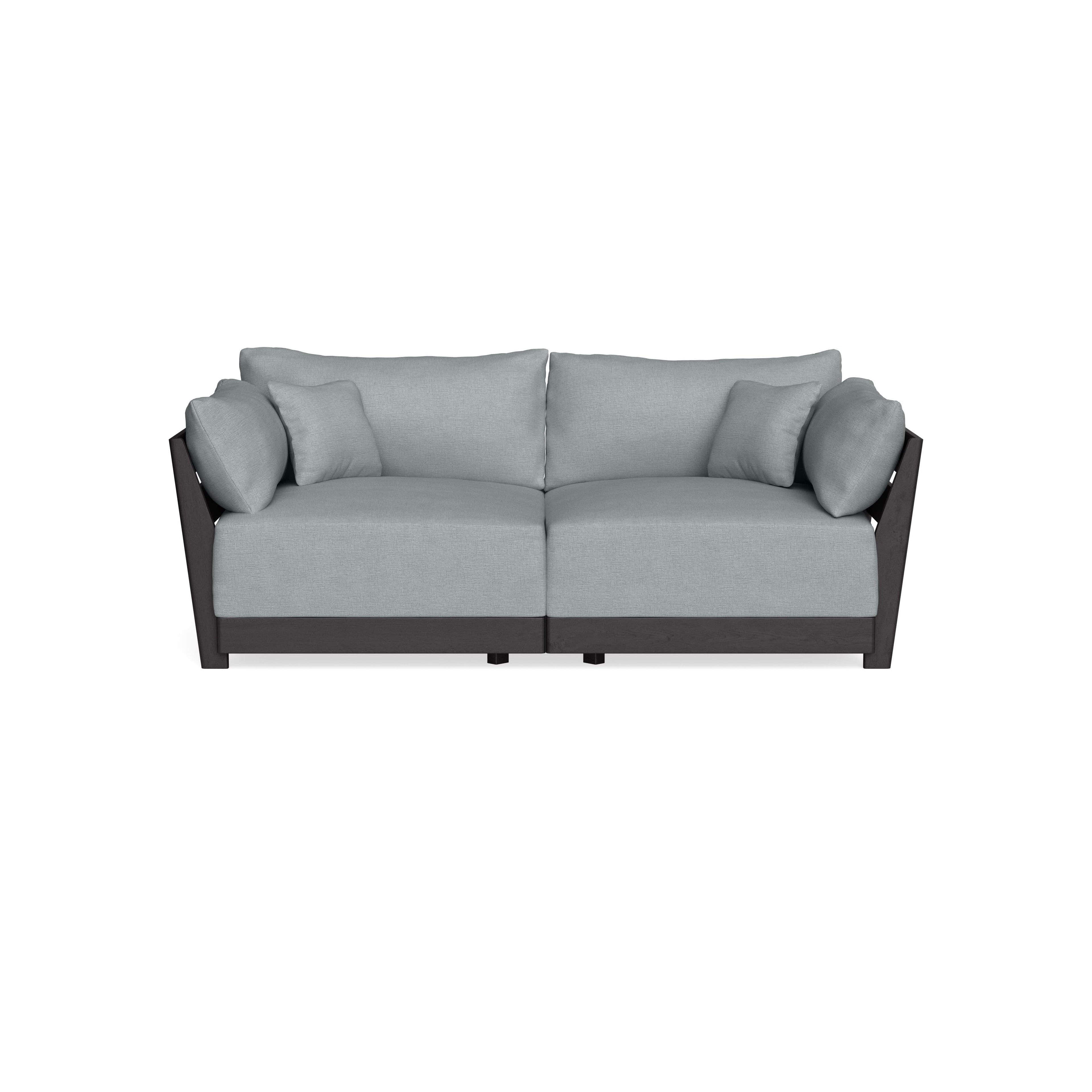Modular Bondi Black 2-Seater Sofa in Light Steel | Classic Blend