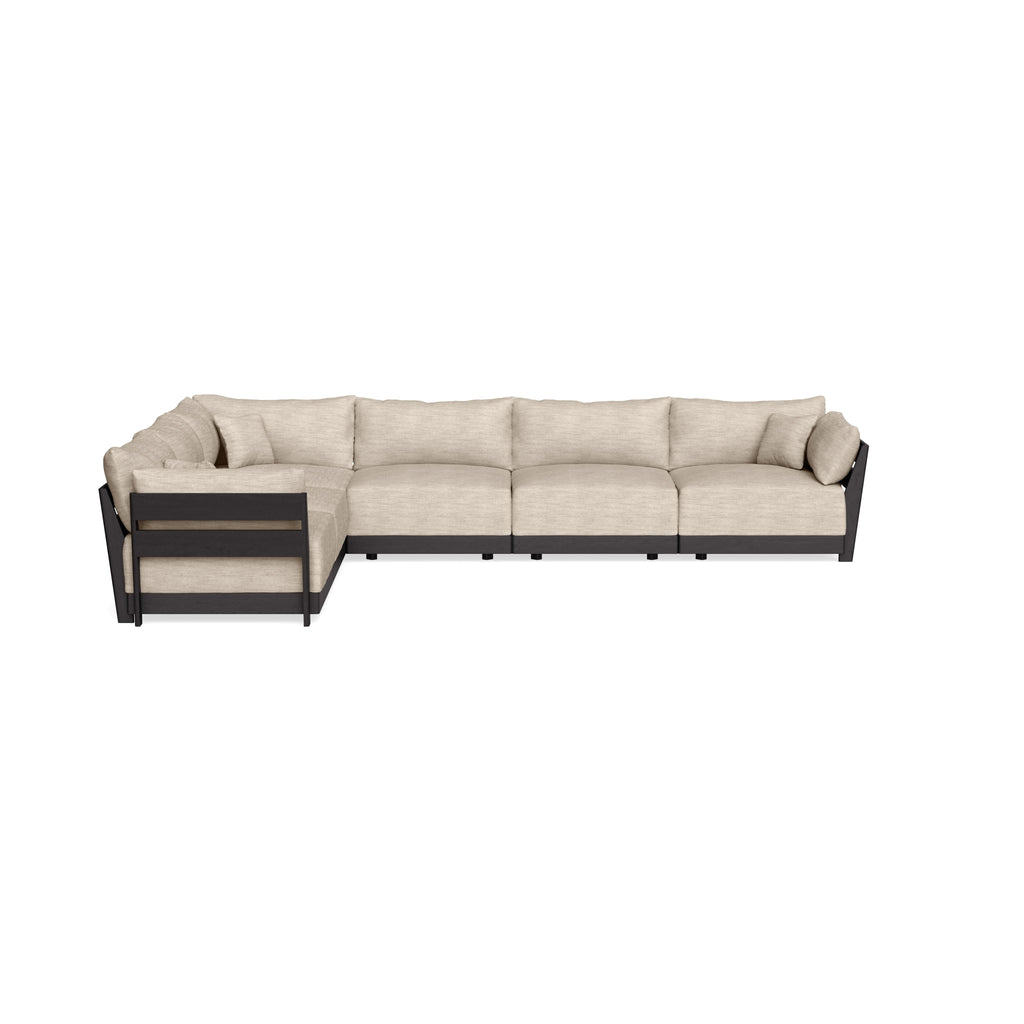 Modular Bondi Black 6-Seater Corner Sectional in Wheat | Classic Blend