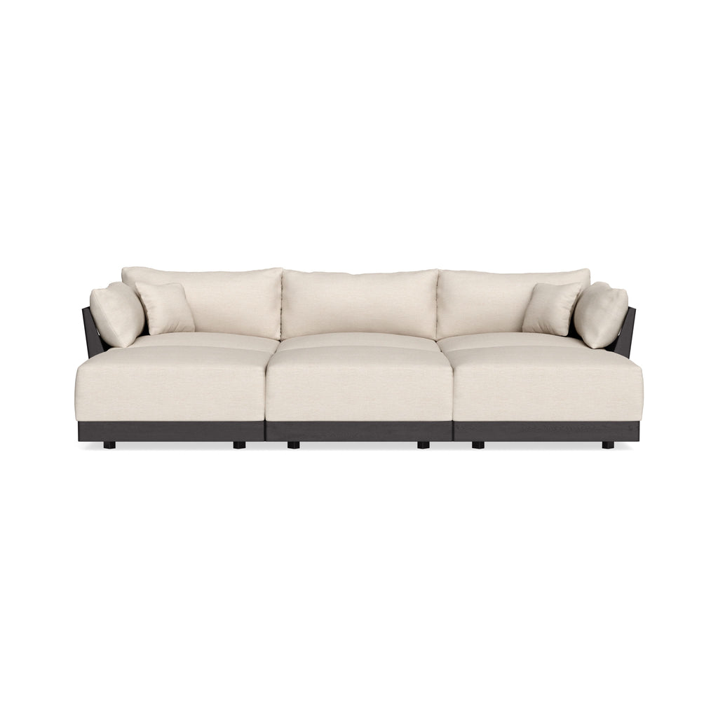 Modular Bondi Black 3-Seater Daybed Sofa Sectional in Seashell | Memory Foam Blend