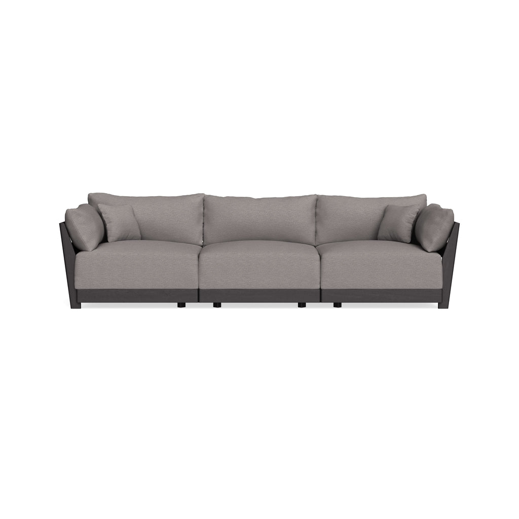 Modular Bondi Black 3-Seater Sofa in Cement | Memory Foam Blend