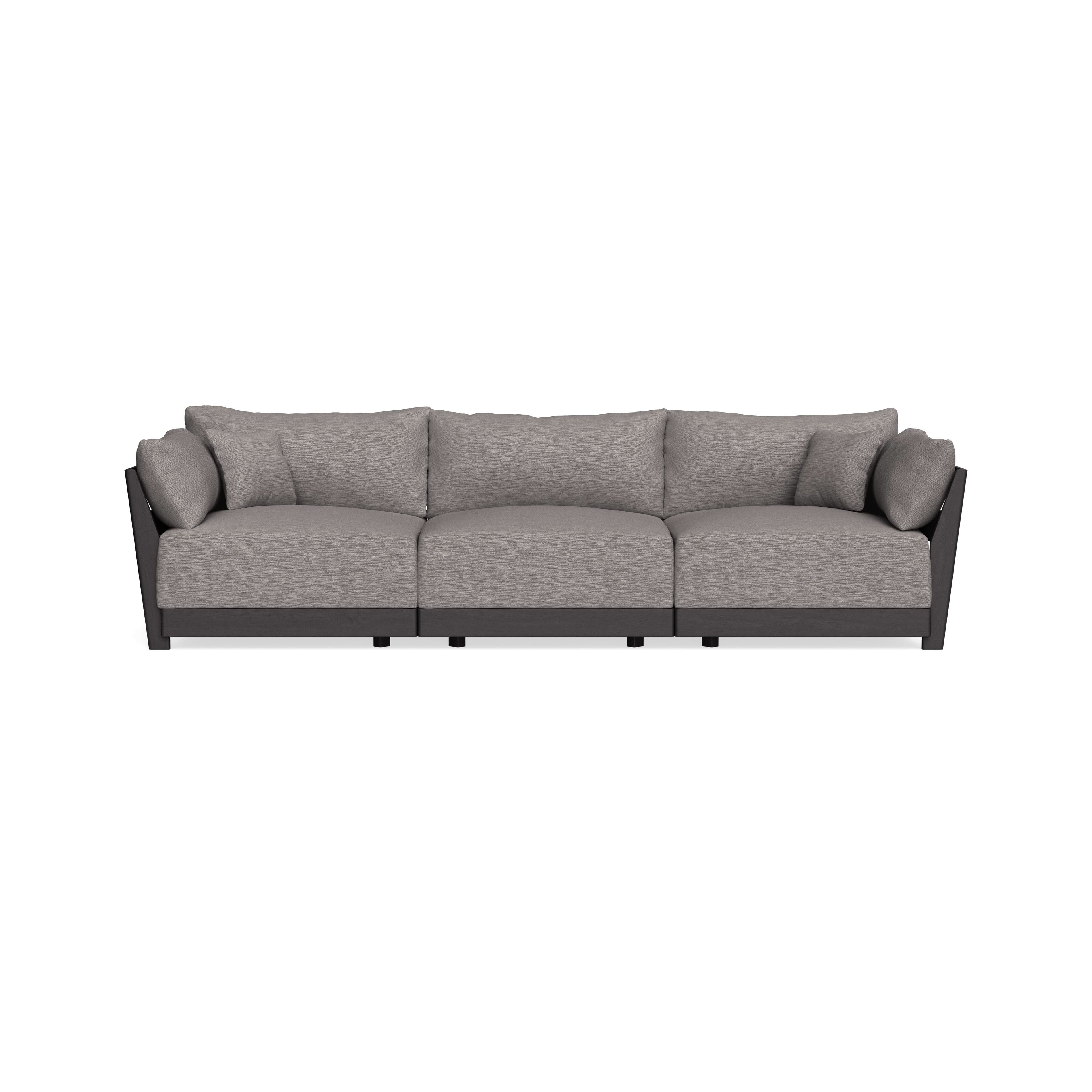 Modular Bondi Black 3-Seater Sofa in Cement | Memory Foam Blend