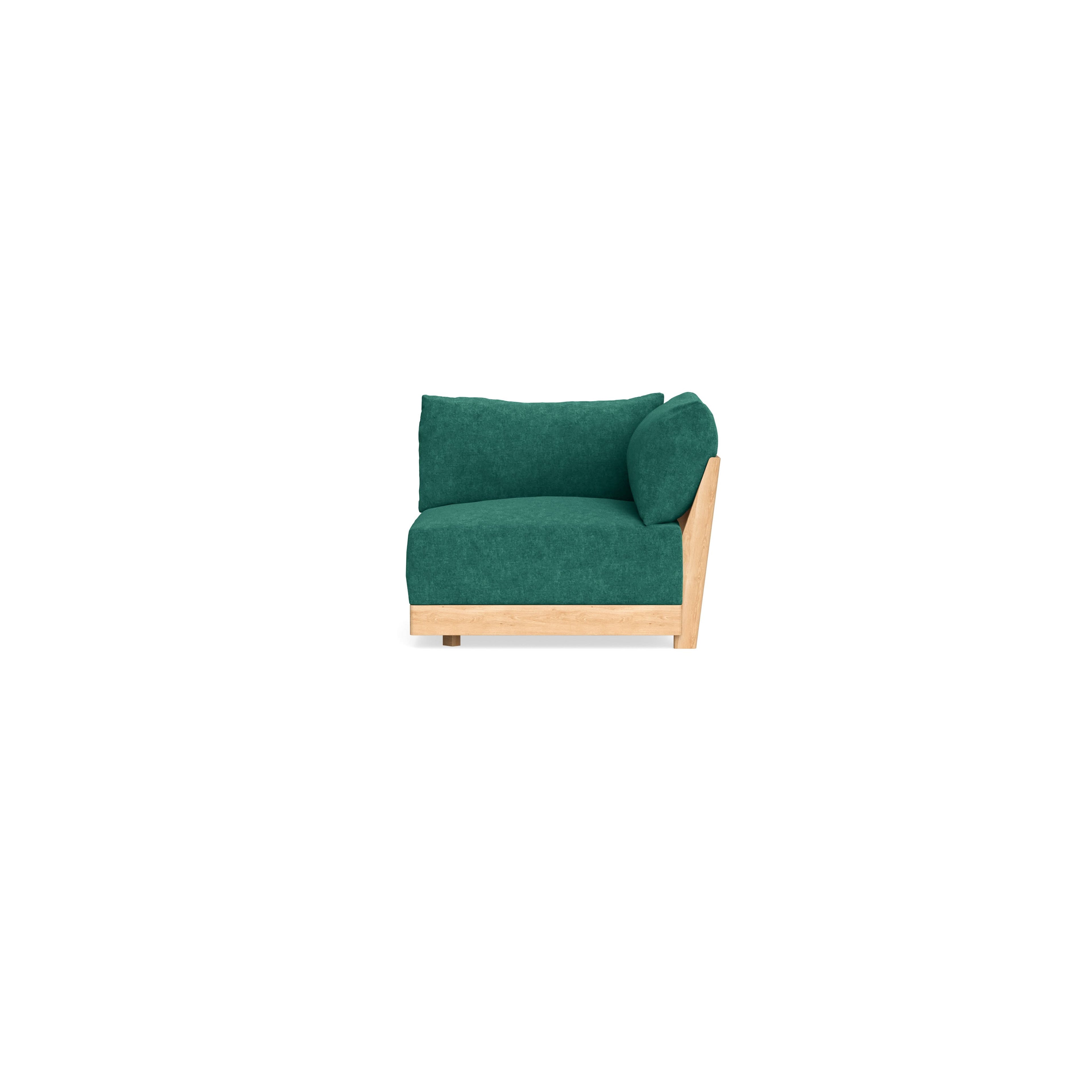 Modular Bondi Latte Corner Chair in Jade Green | Classic Blend