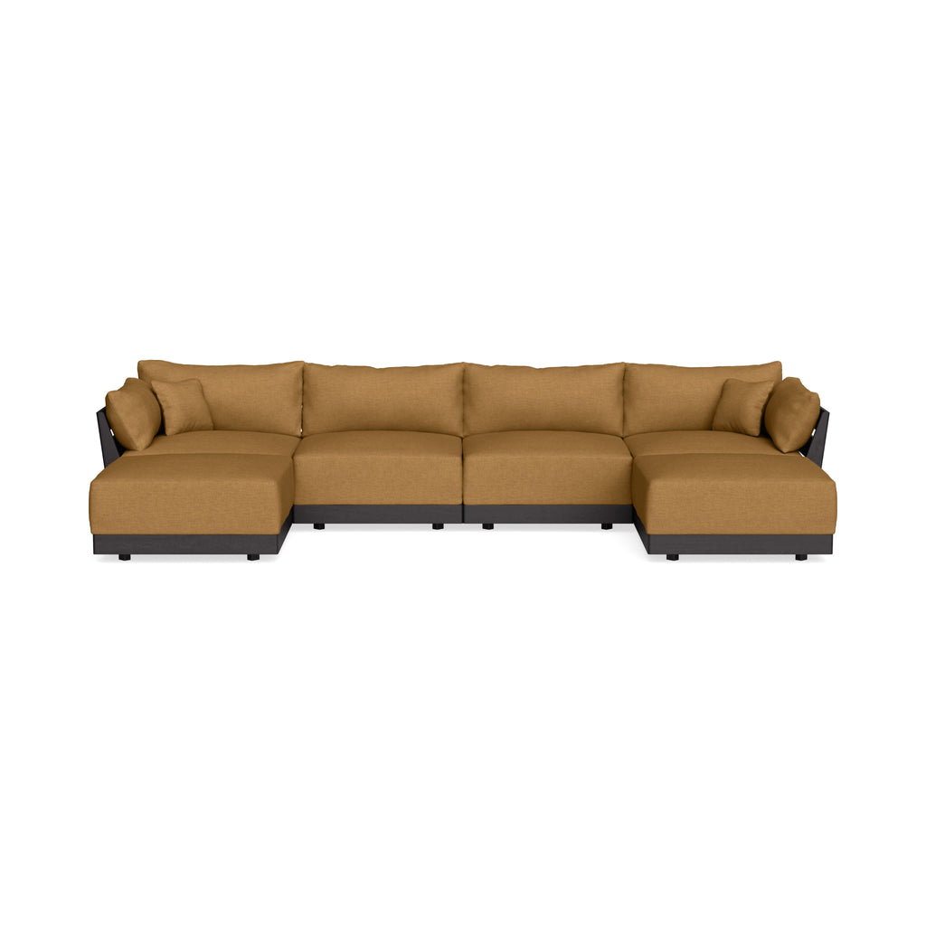 Modular Bondi Black 4-Seater U-Sectional in Dijon | Classic Blend