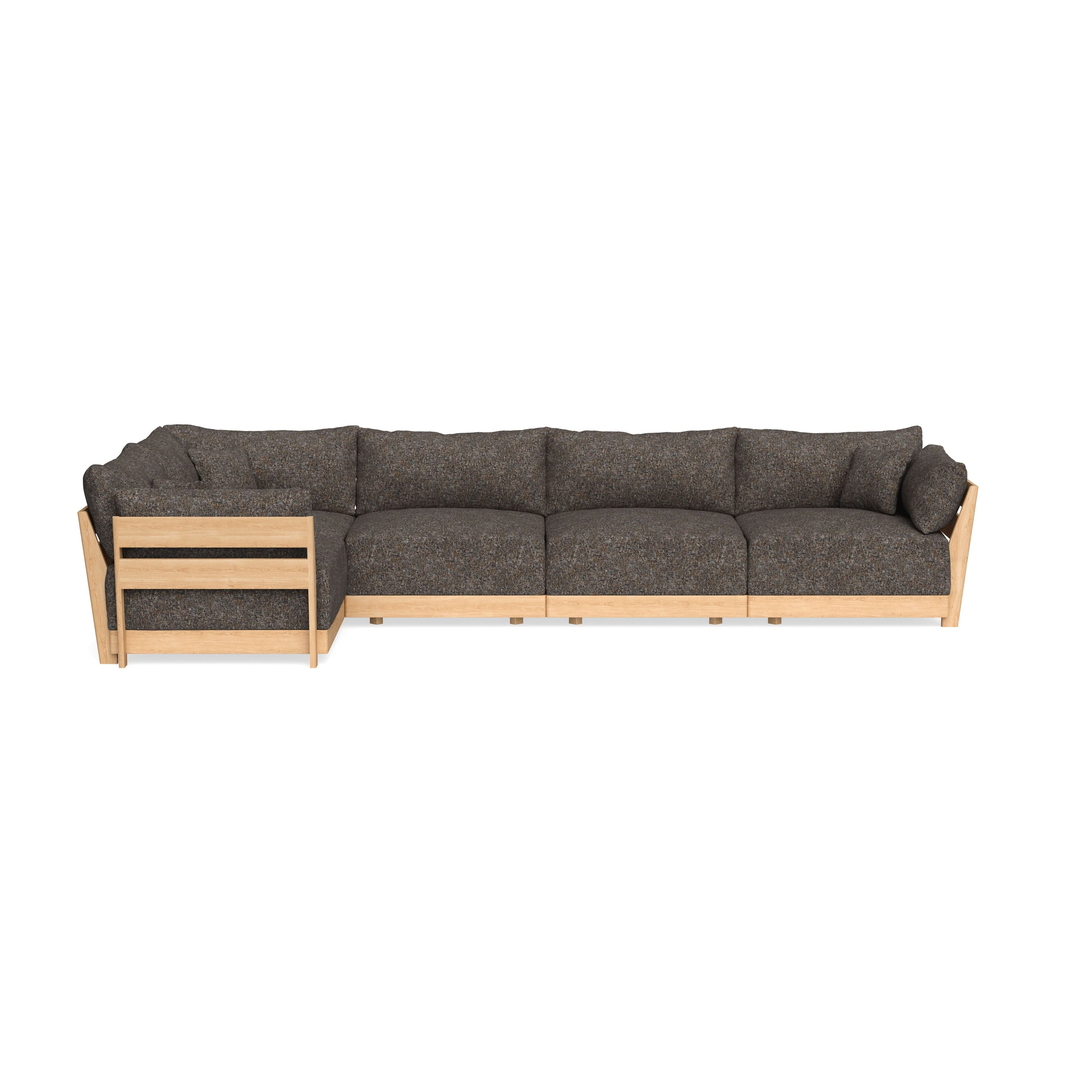 Modular Bondi Latte 5-Seater L-Sectional in Eclipse | Memory Foam Blend