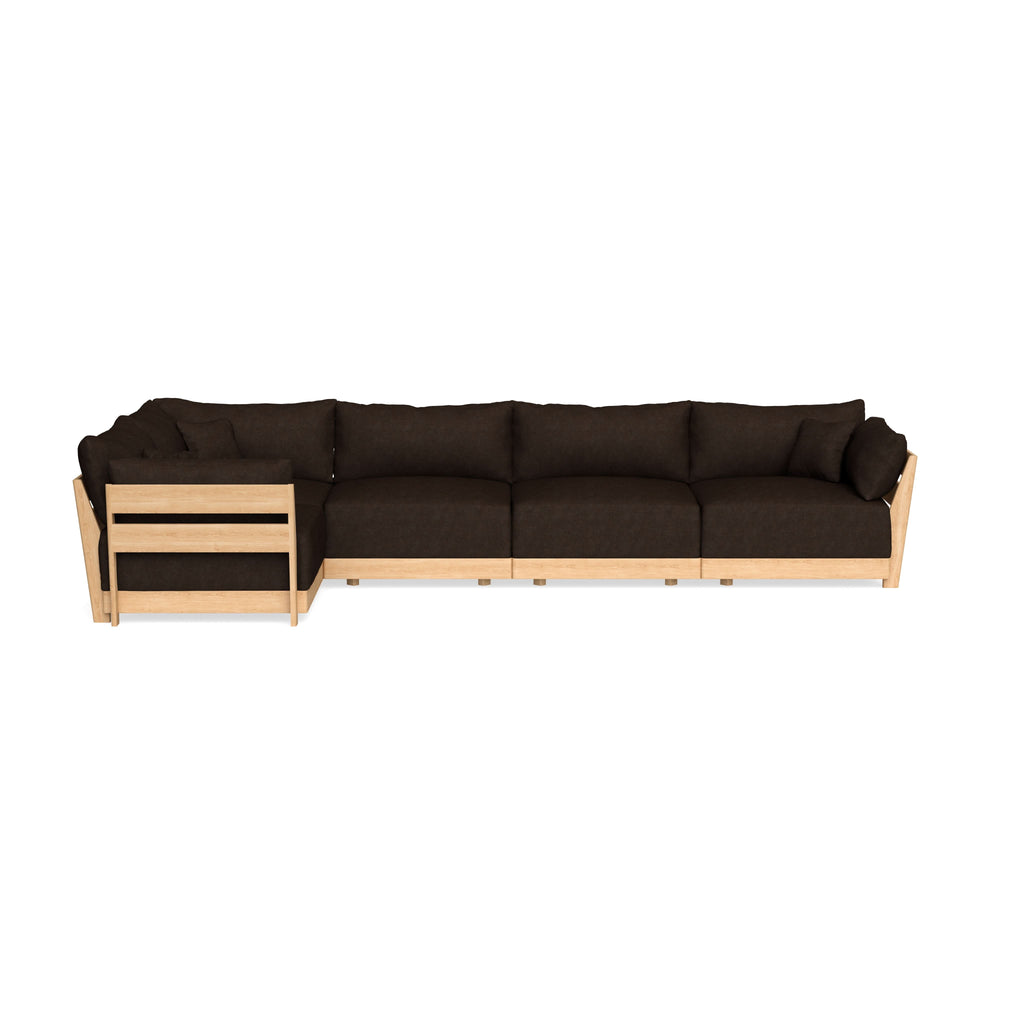 Modular Bondi Latte 5-Seater L-Sectional in Espresso | Classic Blend