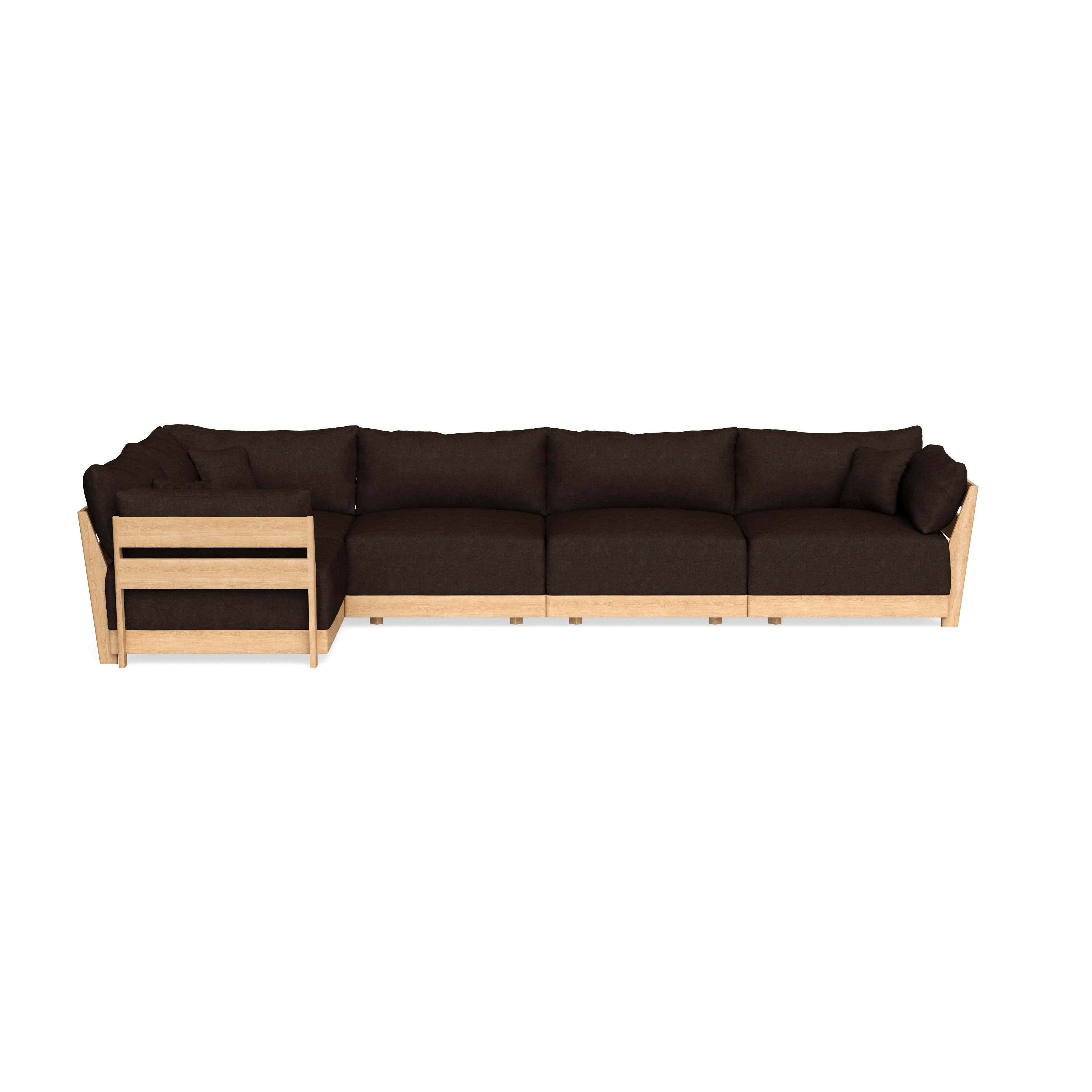 Modular Bondi Latte 5-Seater L-Sectional in Espresso | Classic Blend