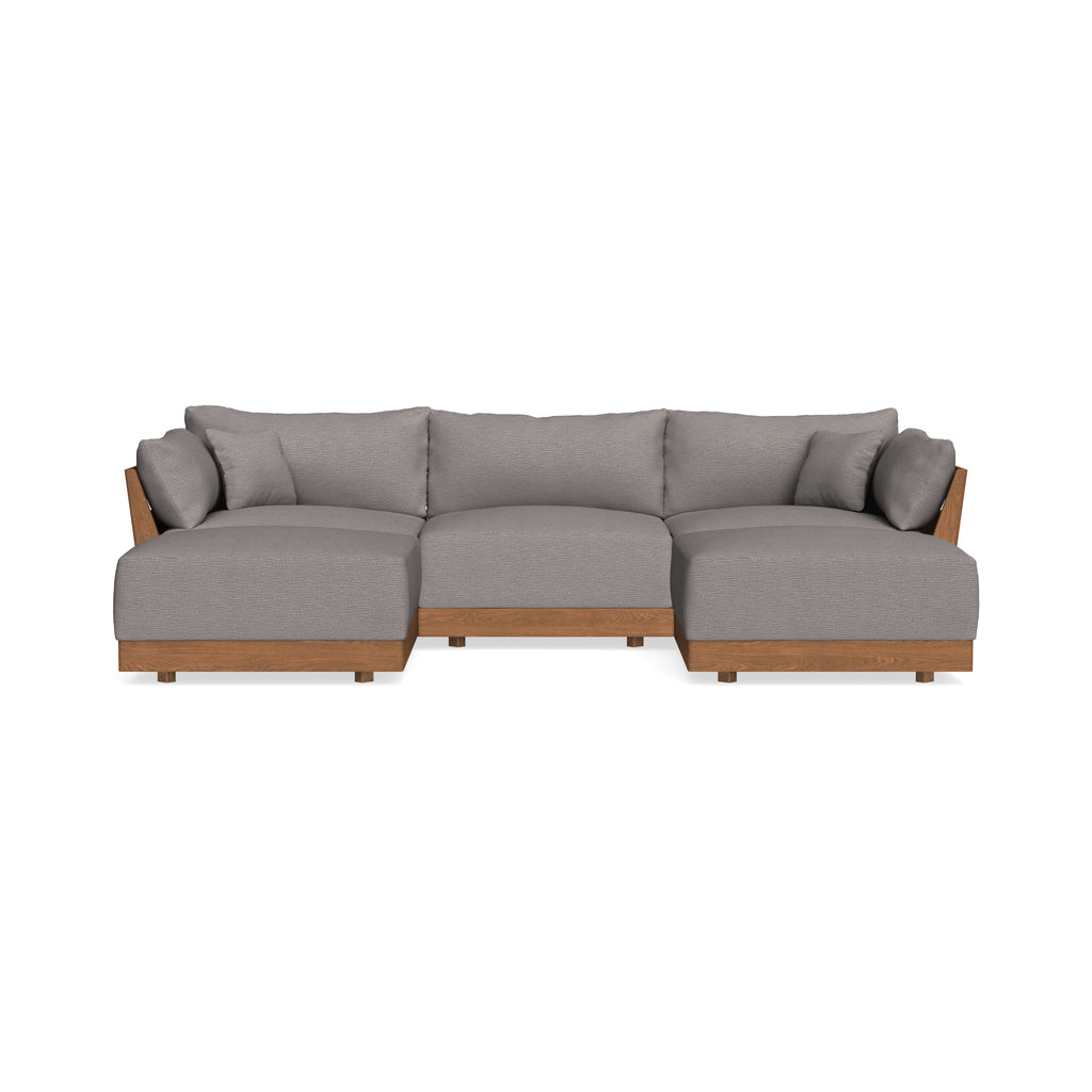 Modular Bondi Espresso 3-Seater U-Sectional in Cement | Classic Blend