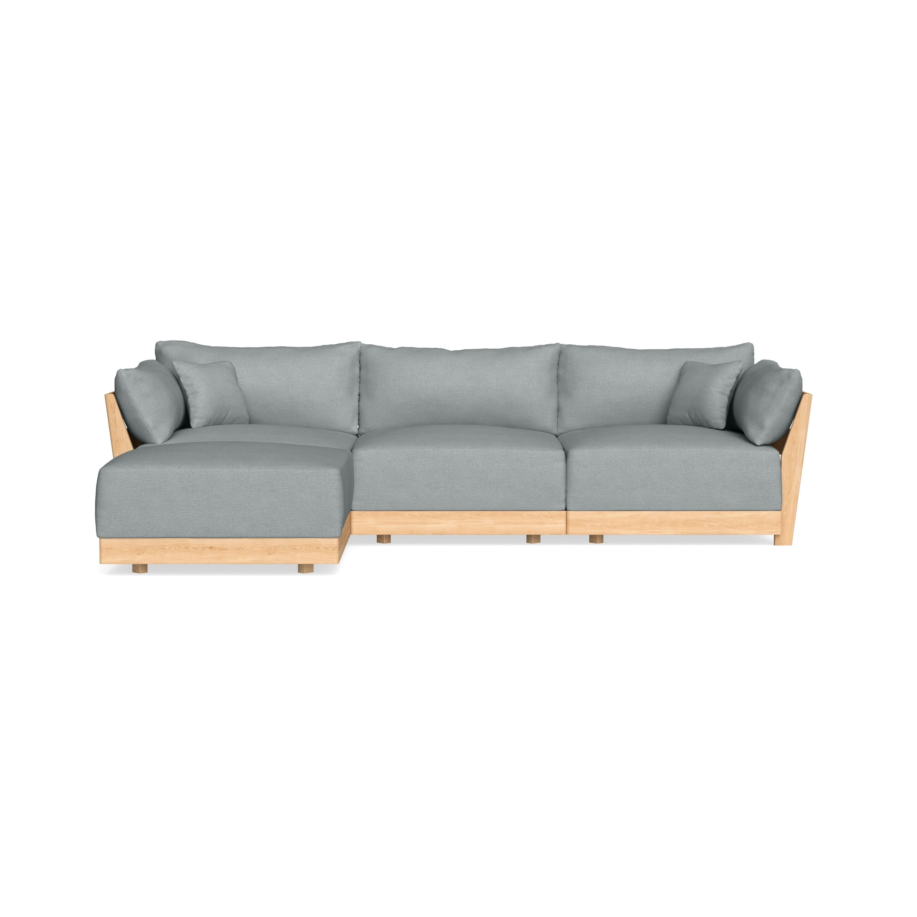 Modular Bondi Latte 3-Seater Sectional in Light Steel | Classic Blend