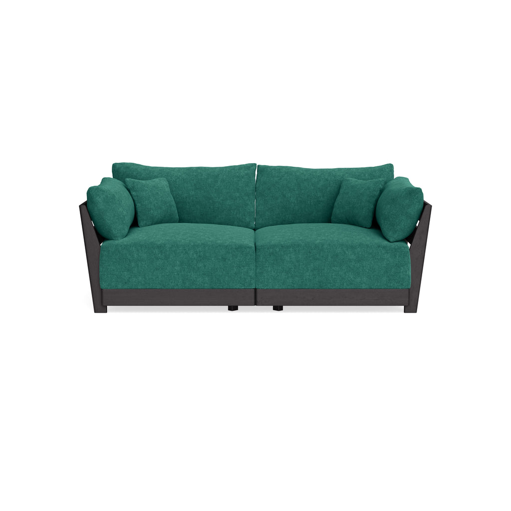 Modular Bondi Black 2-Seater Sofa in Jade Green | Classic Blend