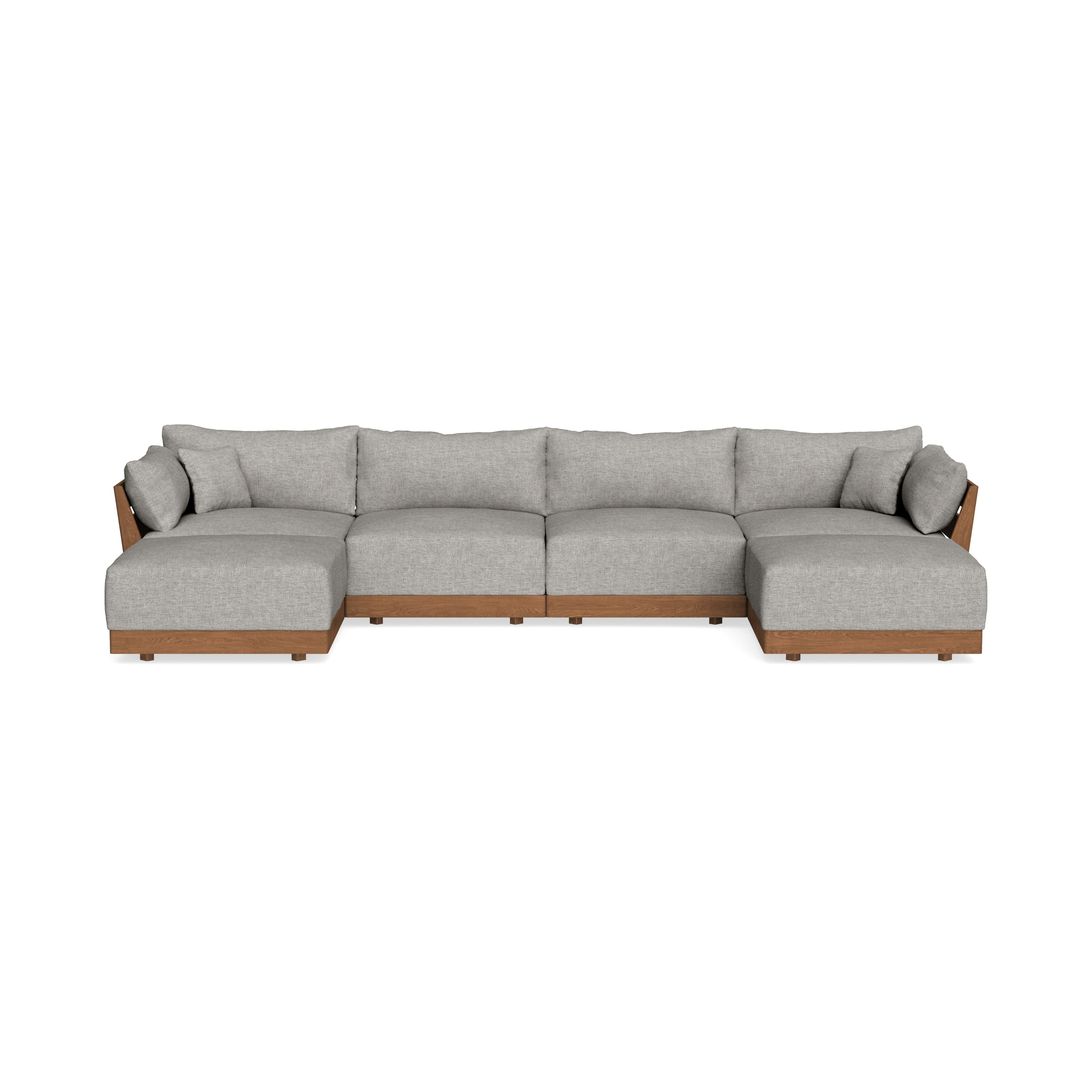 Modular Bondi Espresso 4-Seater U-Sectional in Fog | Classic Blend