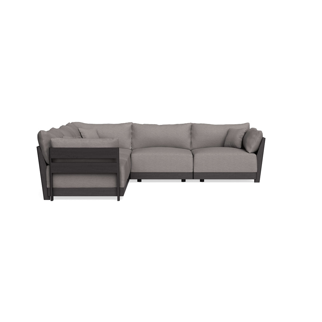 Modular Bondi Black 5-Seater Corner Sectional in Cement | Classic Blend