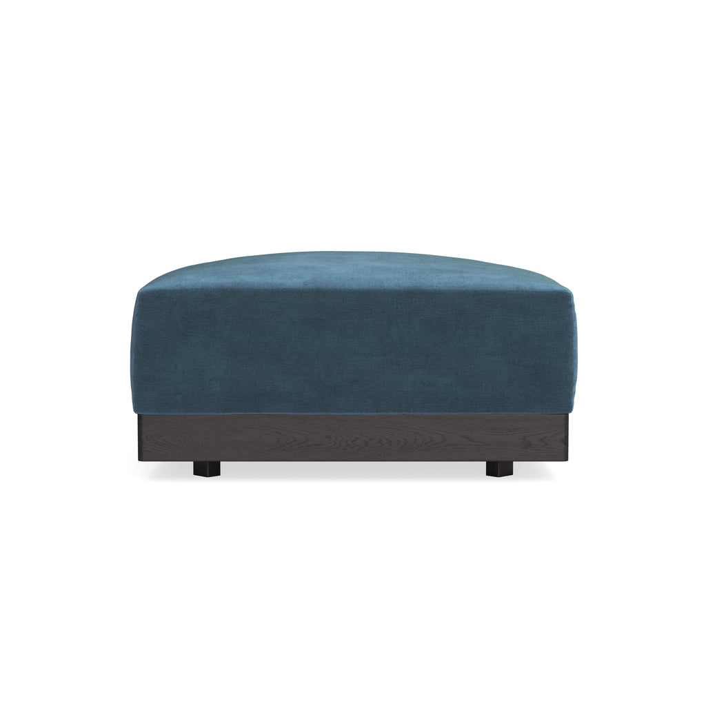 Modular Bondi Black Ottoman in Oxford Blue | Classic Blend