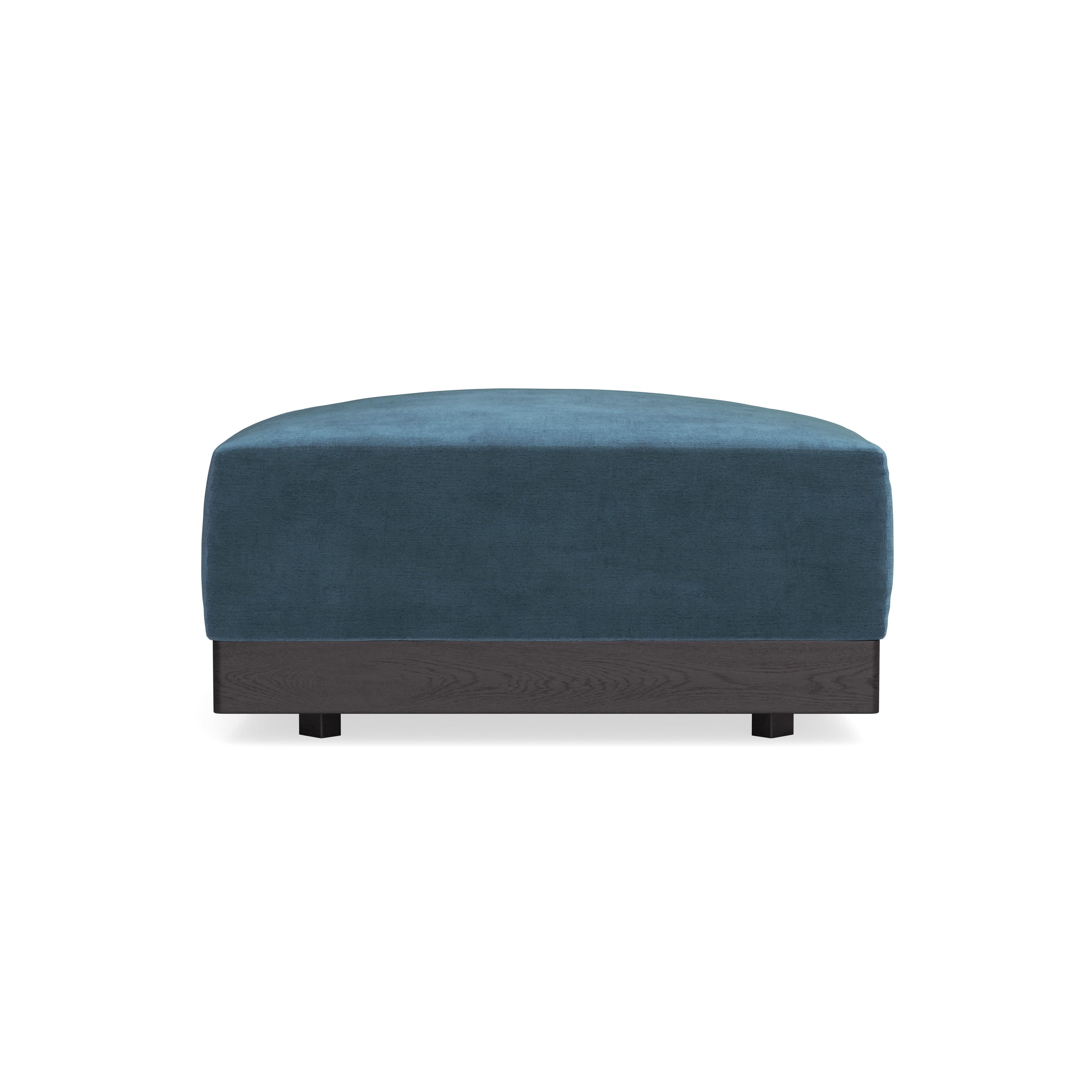 Modular Bondi Black Ottoman in Oxford Blue | Classic Blend