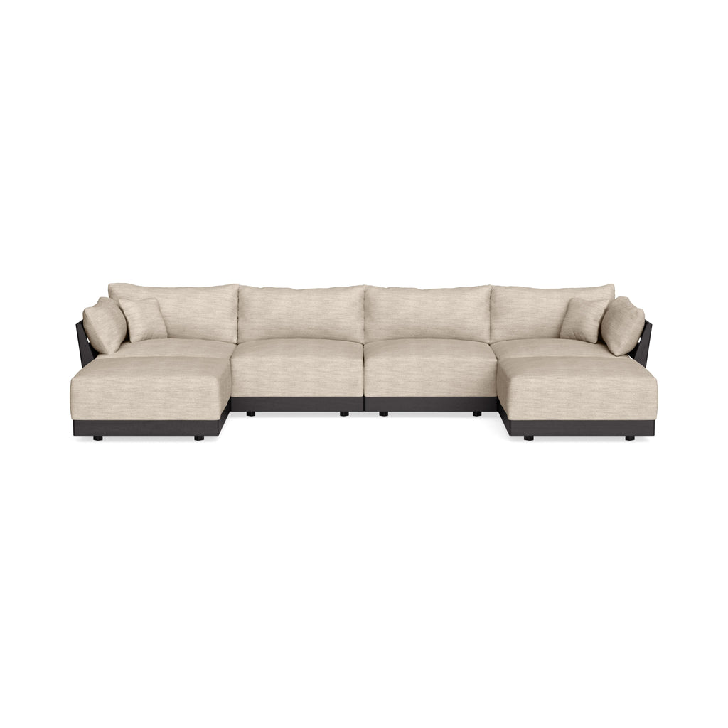 Modular Bondi Black 4-Seater U-Sectional in Wheat | Memory Foam Blend