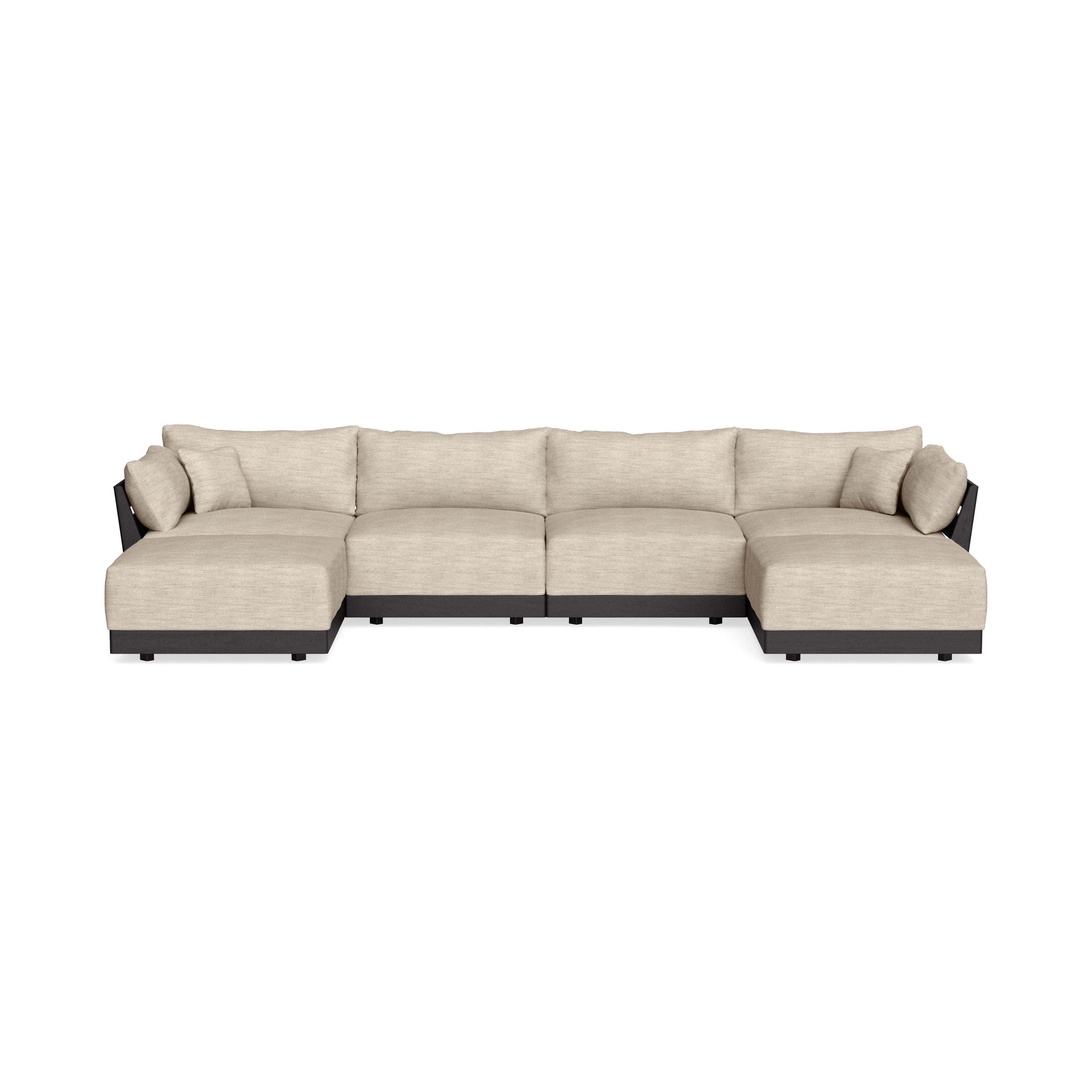 Modular Bondi Black 4-Seater U-Sectional in Wheat | Memory Foam Blend
