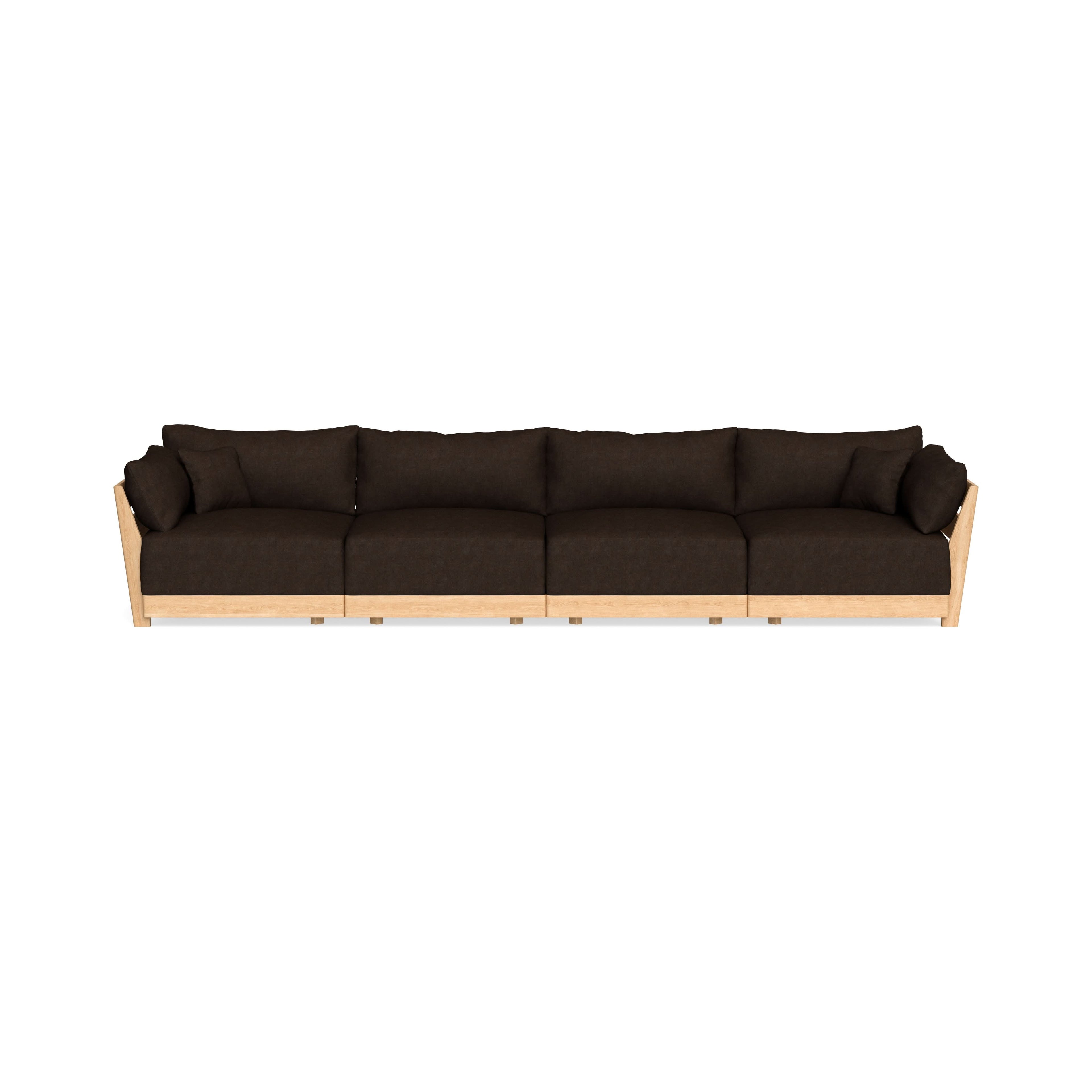 Modular Bondi Latte 4-Seater Sofa in Espresso | Memory Foam Blend