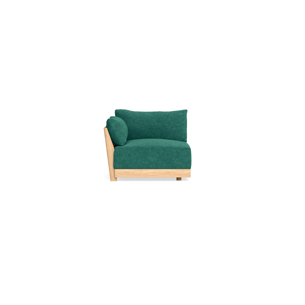 Modular Bondi Latte End Chair in Jade Green | Memory Foam Blend