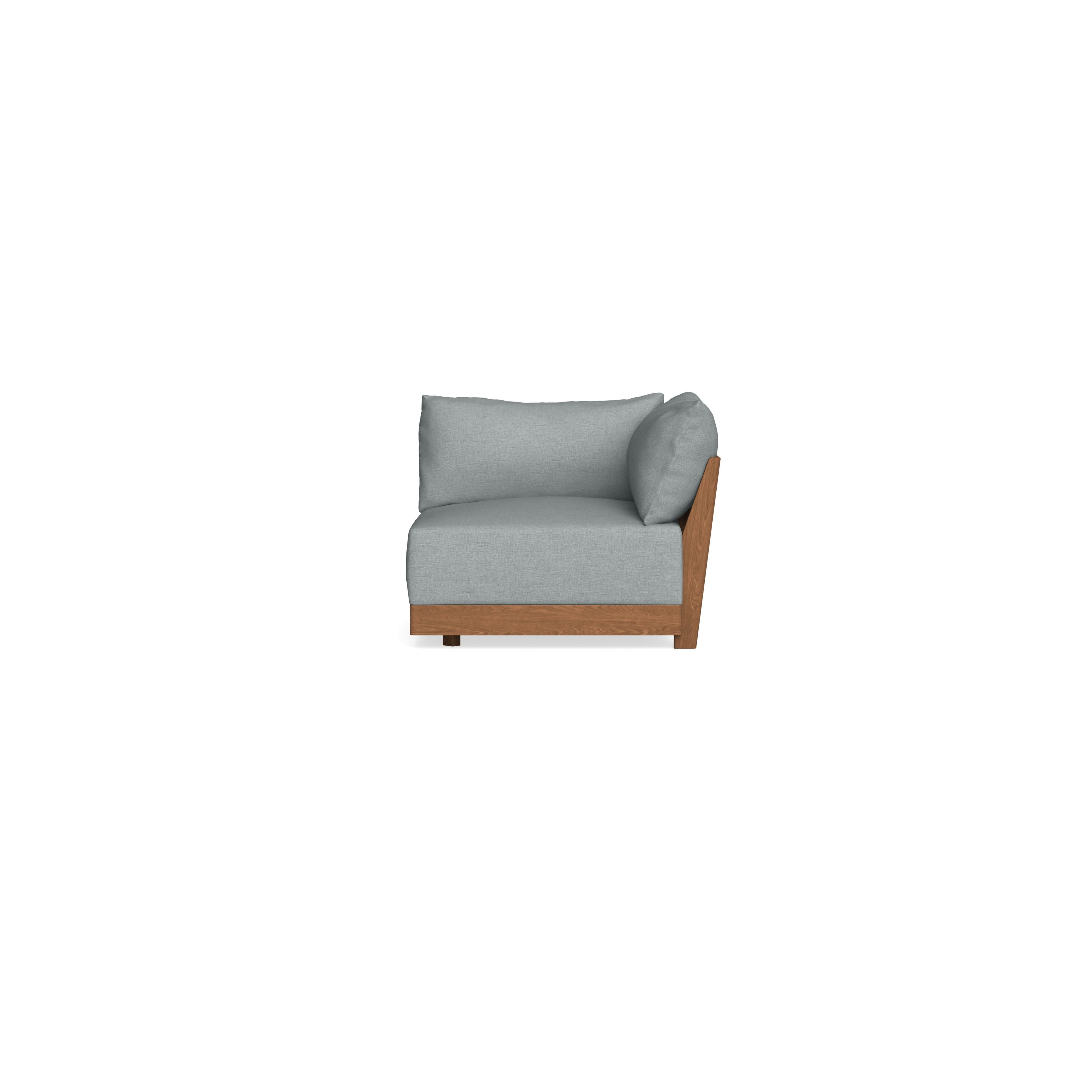 Modular Bondi Espresso Corner Chair in Light Steel | Memory Foam Blend