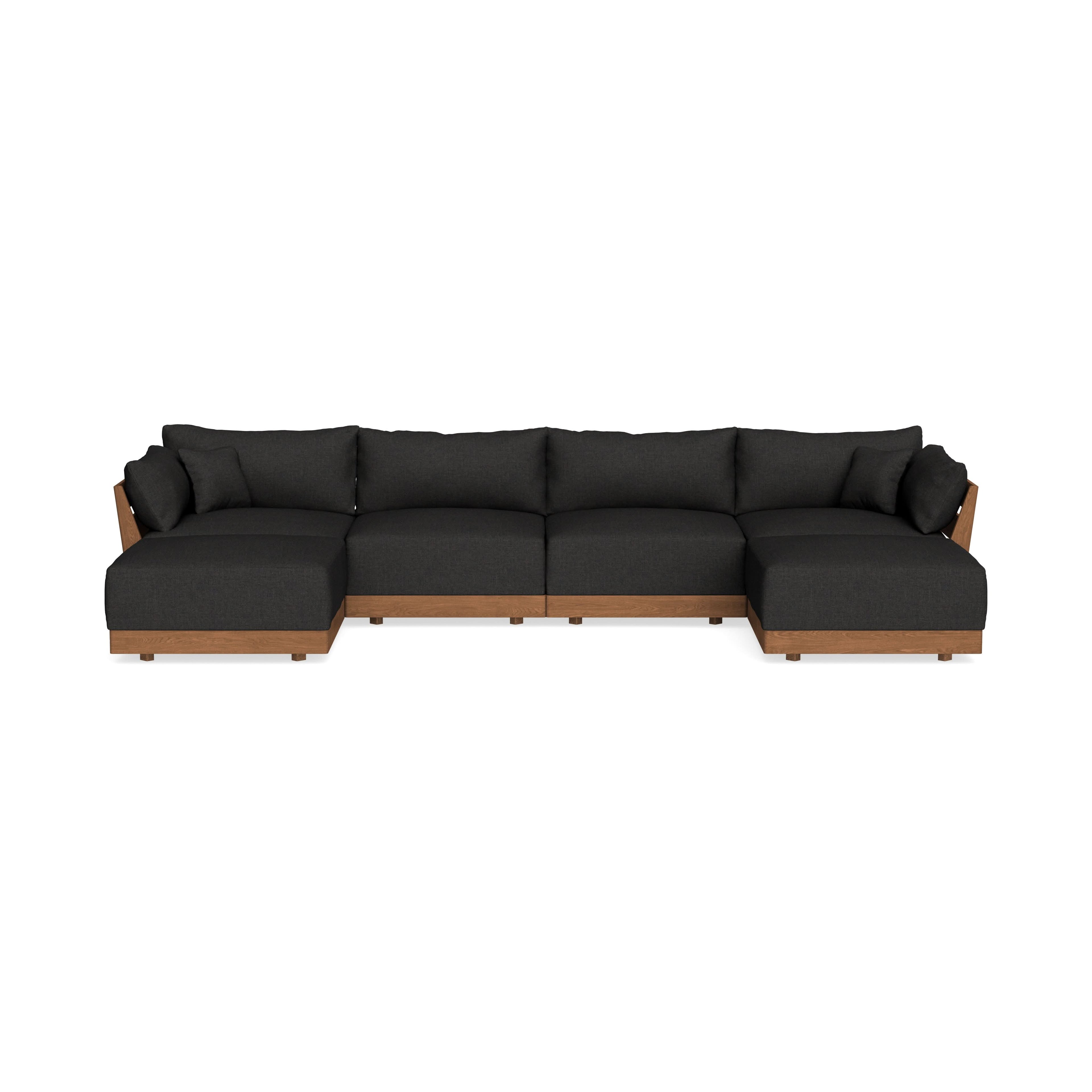 Modular Bondi Espresso 4-Seater U-Sectional in Peppercorn | Classic Blend