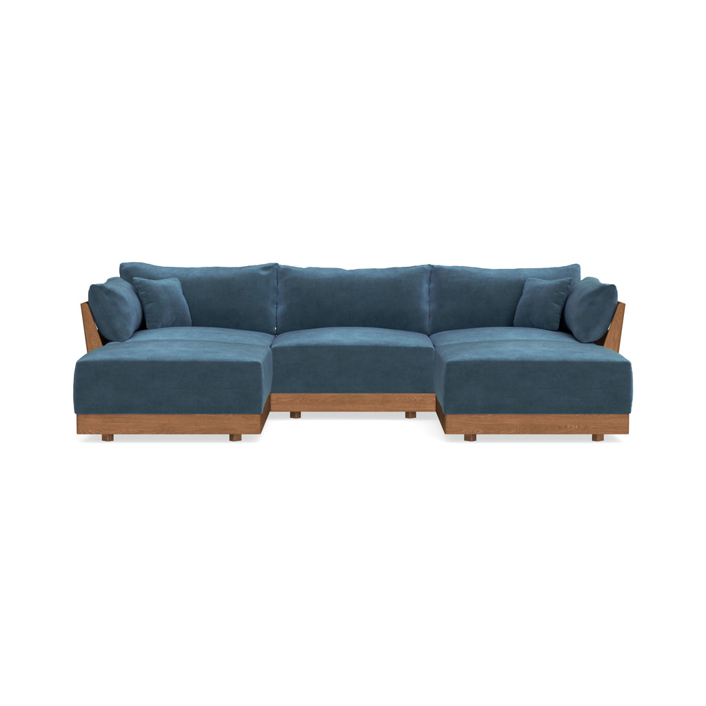 Modular Bondi Espresso 3-Seater U-Sectional in Oxford Blue | Classic Blend