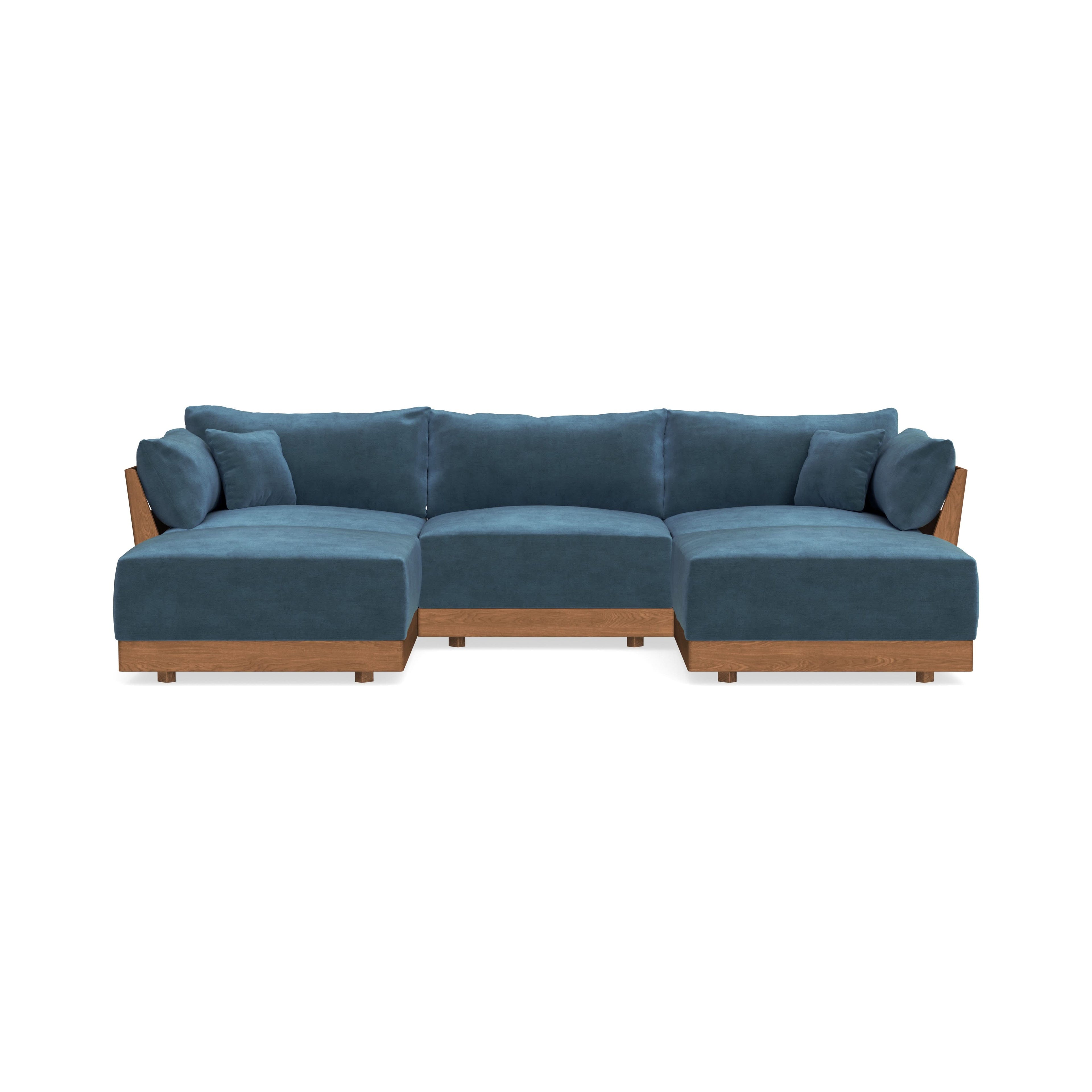 Modular Bondi Espresso 3-Seater U-Sectional in Oxford Blue | Classic Blend