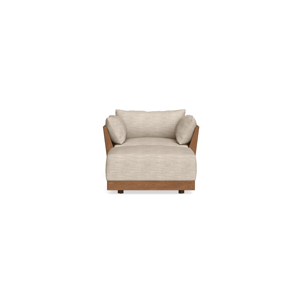 Modular Bondi Espresso Armchair + Ottoman in Wheat | Classic Blend