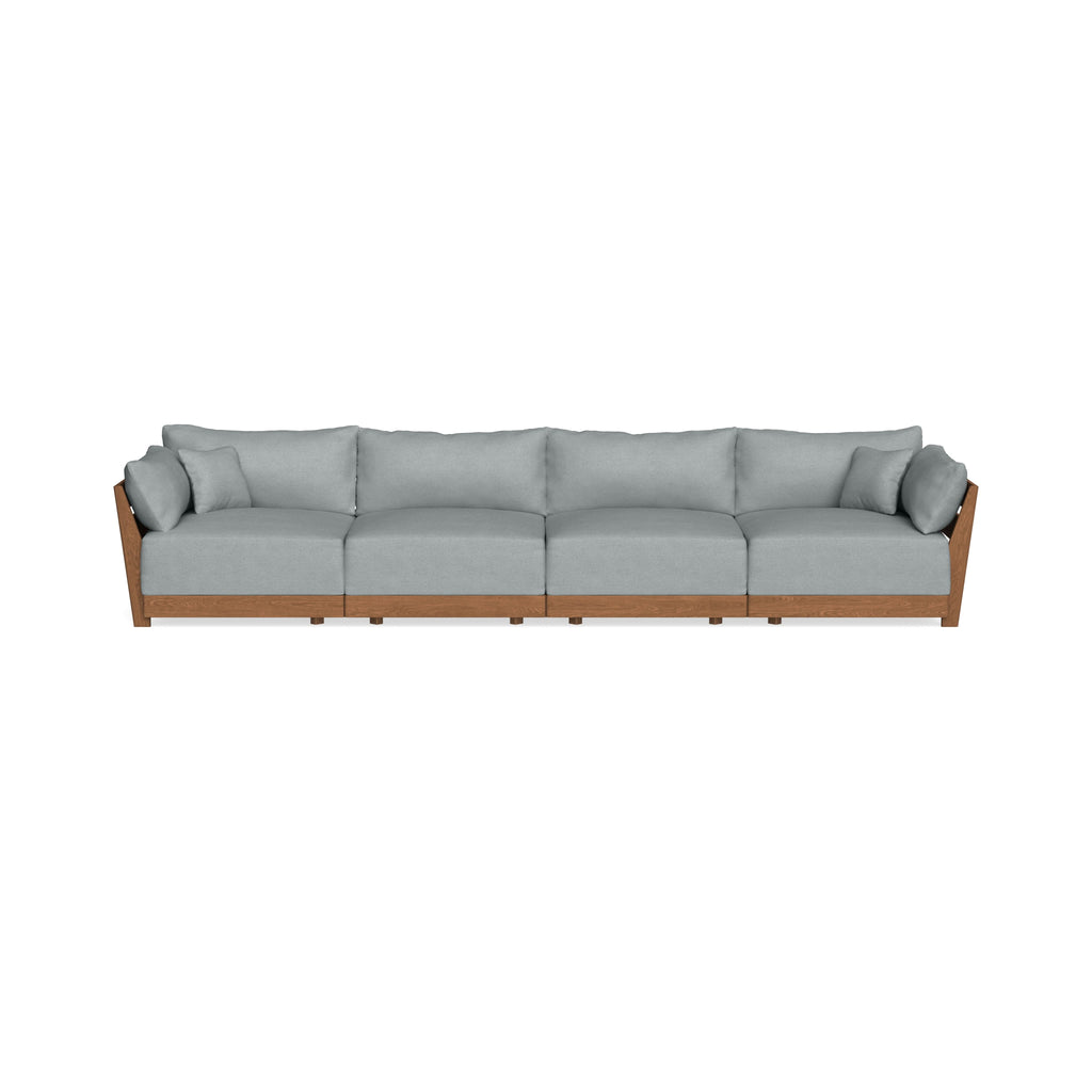 Modular Bondi Espresso 4-Seater Sofa in Light Steel | Memory Foam Blend