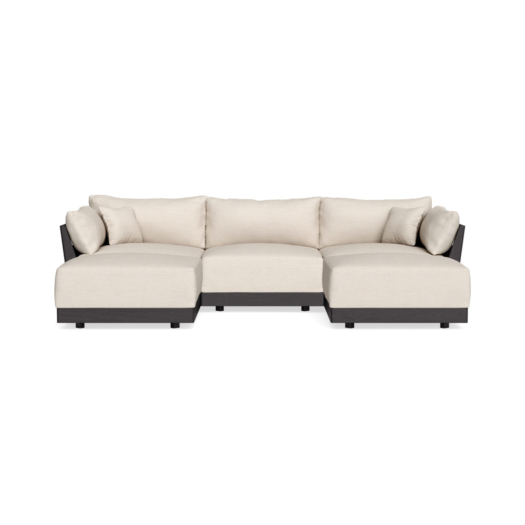Modular Bondi Black 3-Seater U-Sectional in Seashell | Memory Foam Blend