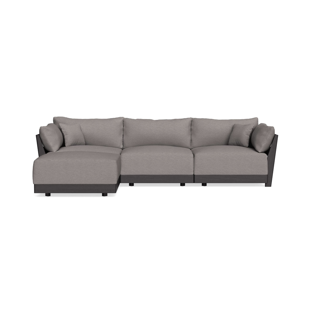 Modular Bondi Black 3-Seater Sectional in Cement | Classic Blend
