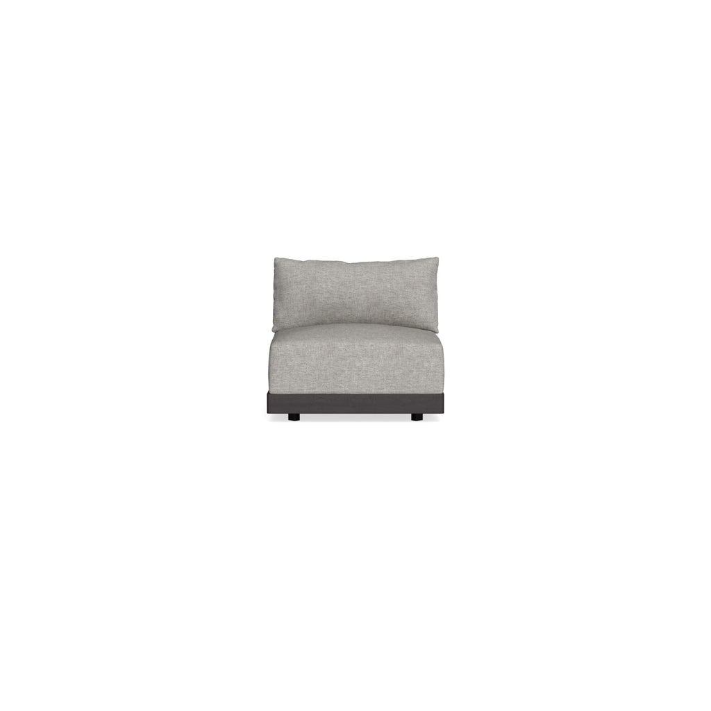 Modular Bondi Black Armless Chair in Fog | Classic Blend