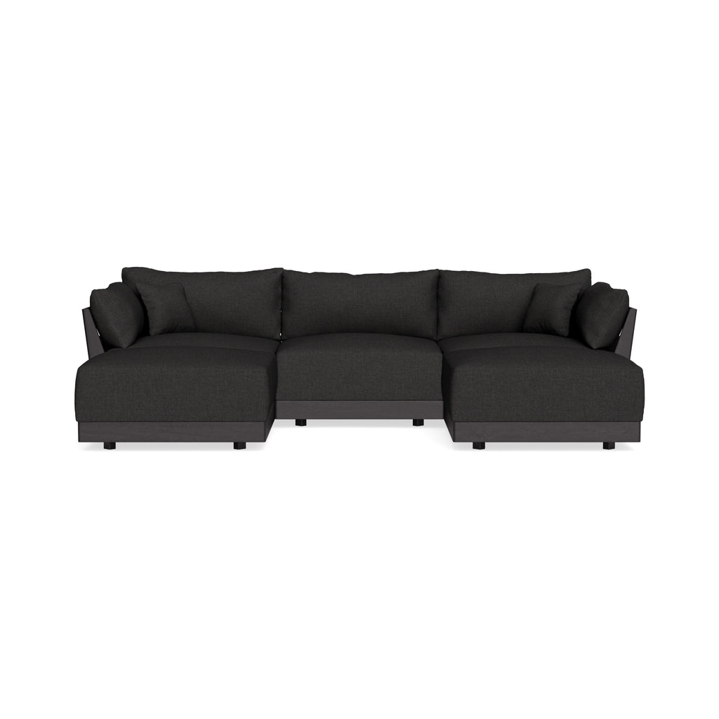Modular Bondi Black 3-Seater U-Sectional in Peppercorn | Classic Blend