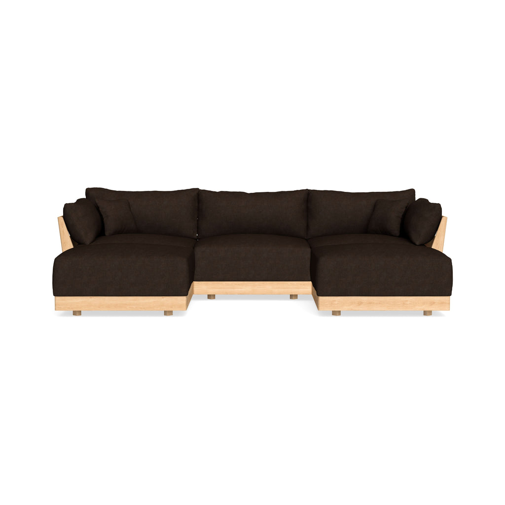 Modular Bondi Latte 3-Seater U-Sectional in Espresso | Memory Foam Blend