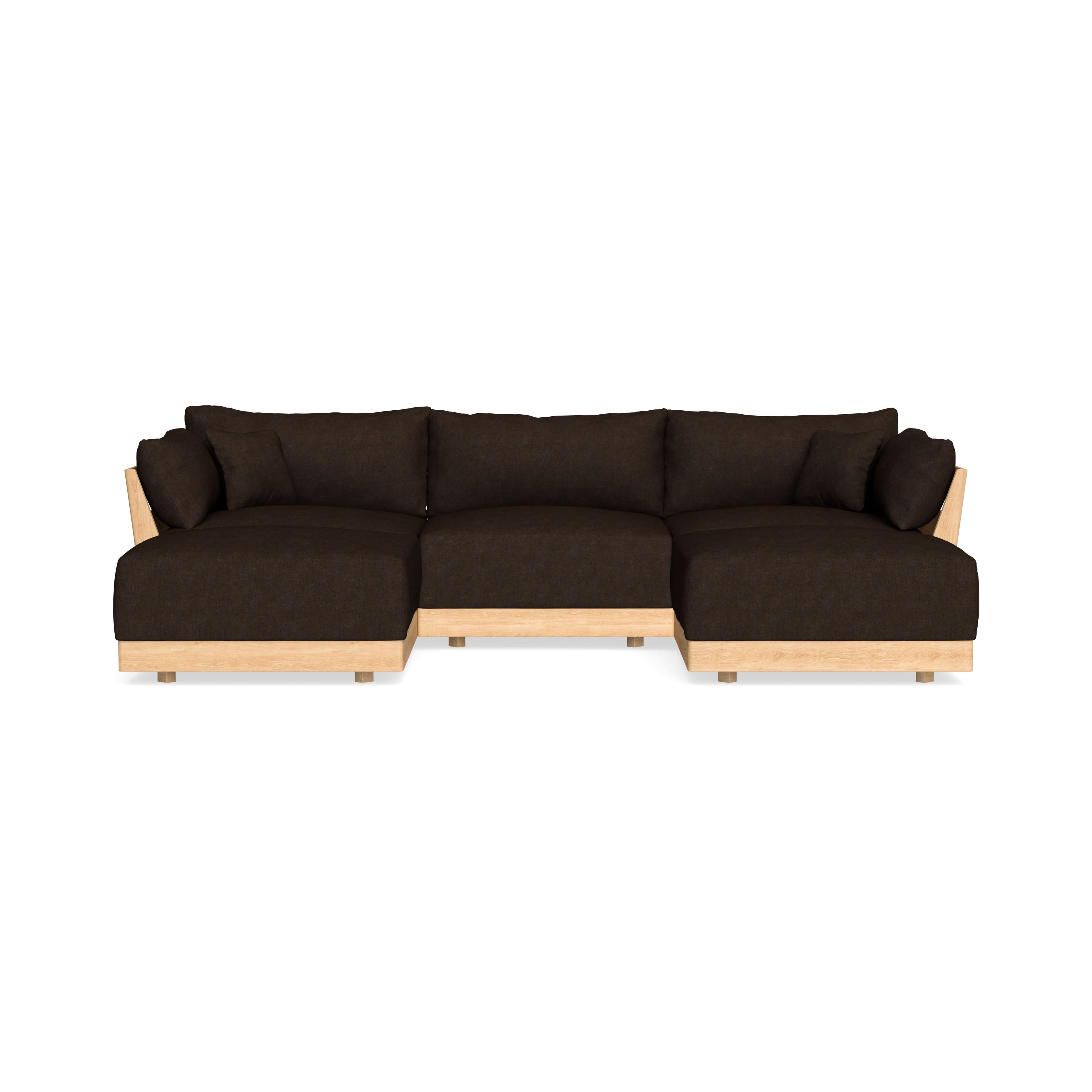 Modular Bondi Latte 3-Seater U-Sectional in Espresso | Memory Foam Blend