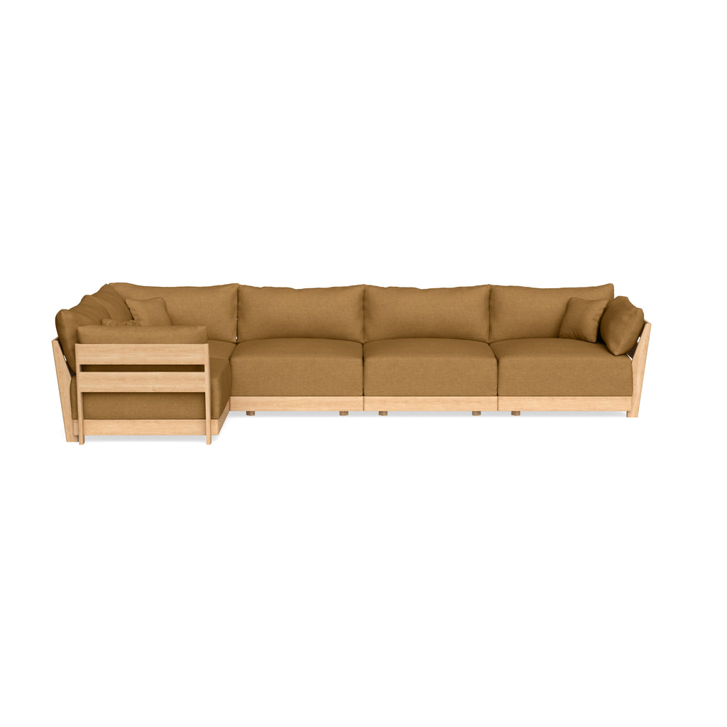 Modular Bondi Latte 5-Seater L-Sectional in Dijon | Memory Foam Blend