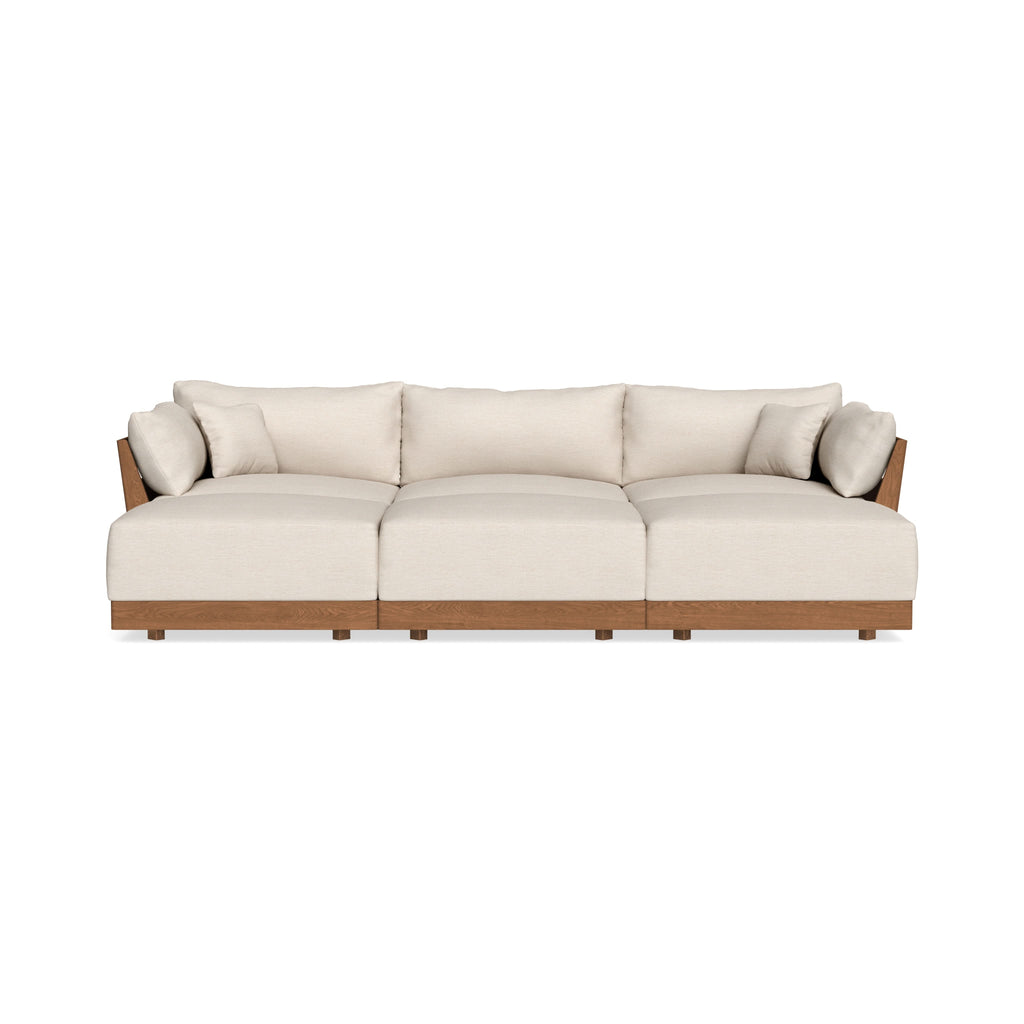 Modular Bondi Espresso 3-Seater Daybed Sofa Sectional in Seashell | Classic Blend