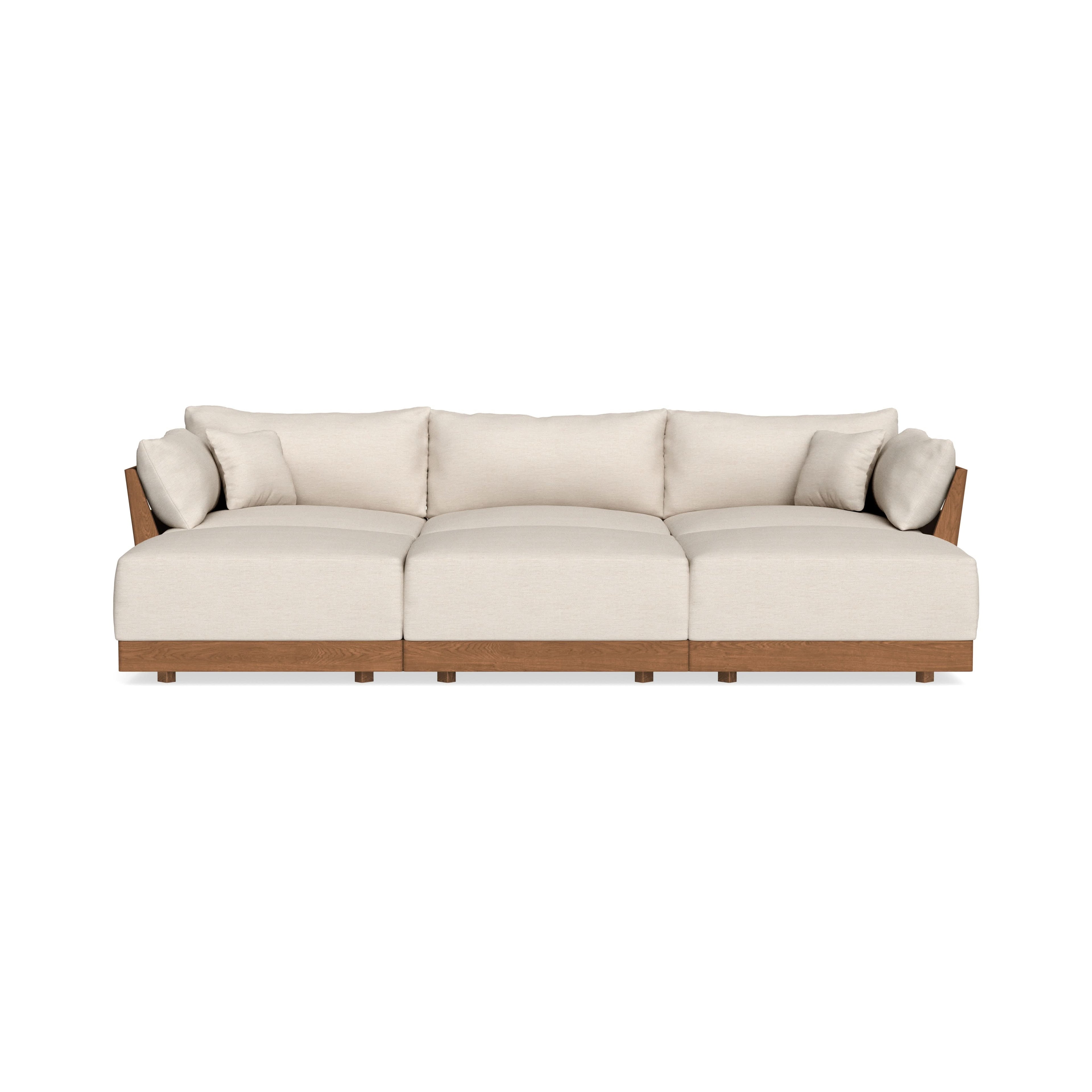 Modular Bondi Espresso 3-Seater Daybed Sofa Sectional in Seashell | Classic Blend