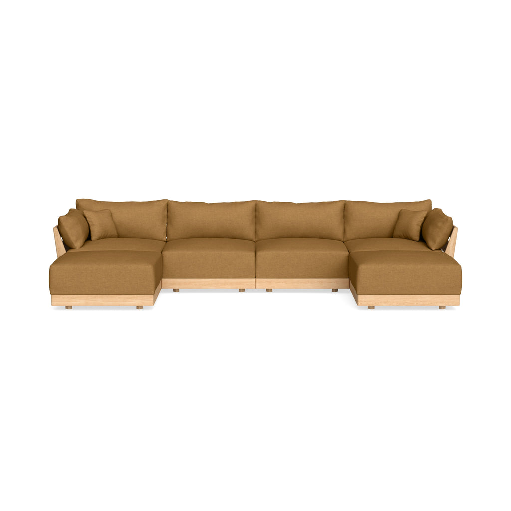 Modular Bondi Latte 4-Seater U-Sectional in Dijon | Classic Blend