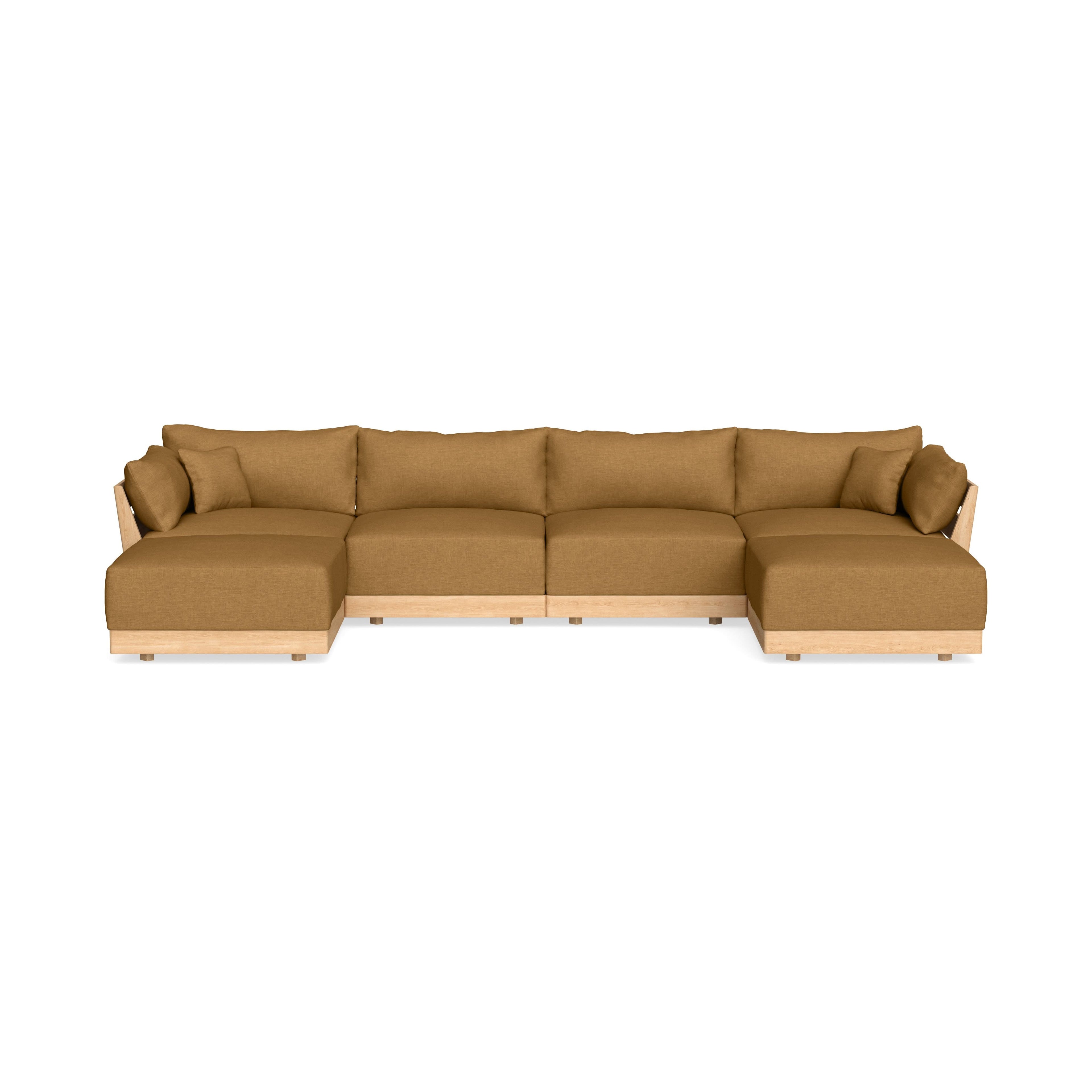 Modular Bondi Latte 4-Seater U-Sectional in Dijon | Classic Blend