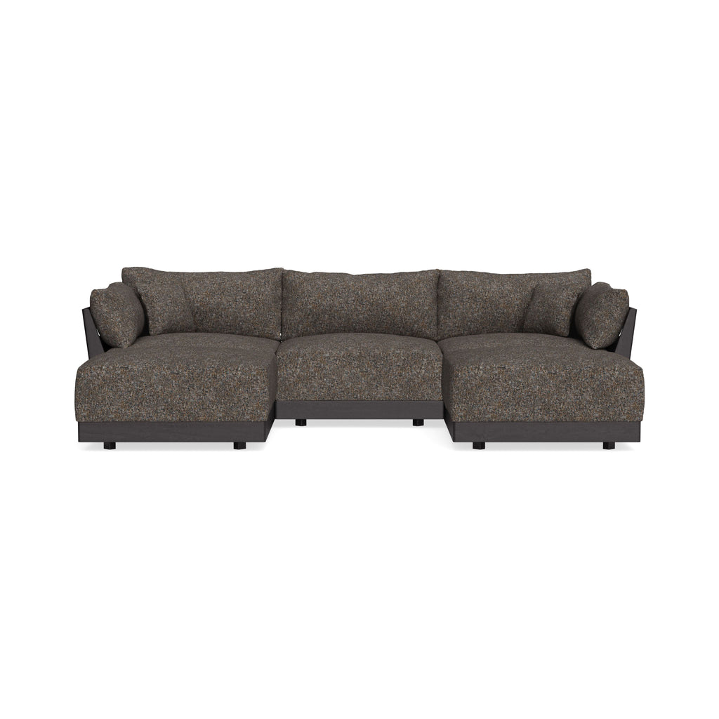 Modular Bondi Black 3-Seater U-Sectional in Eclipse | Classic Blend