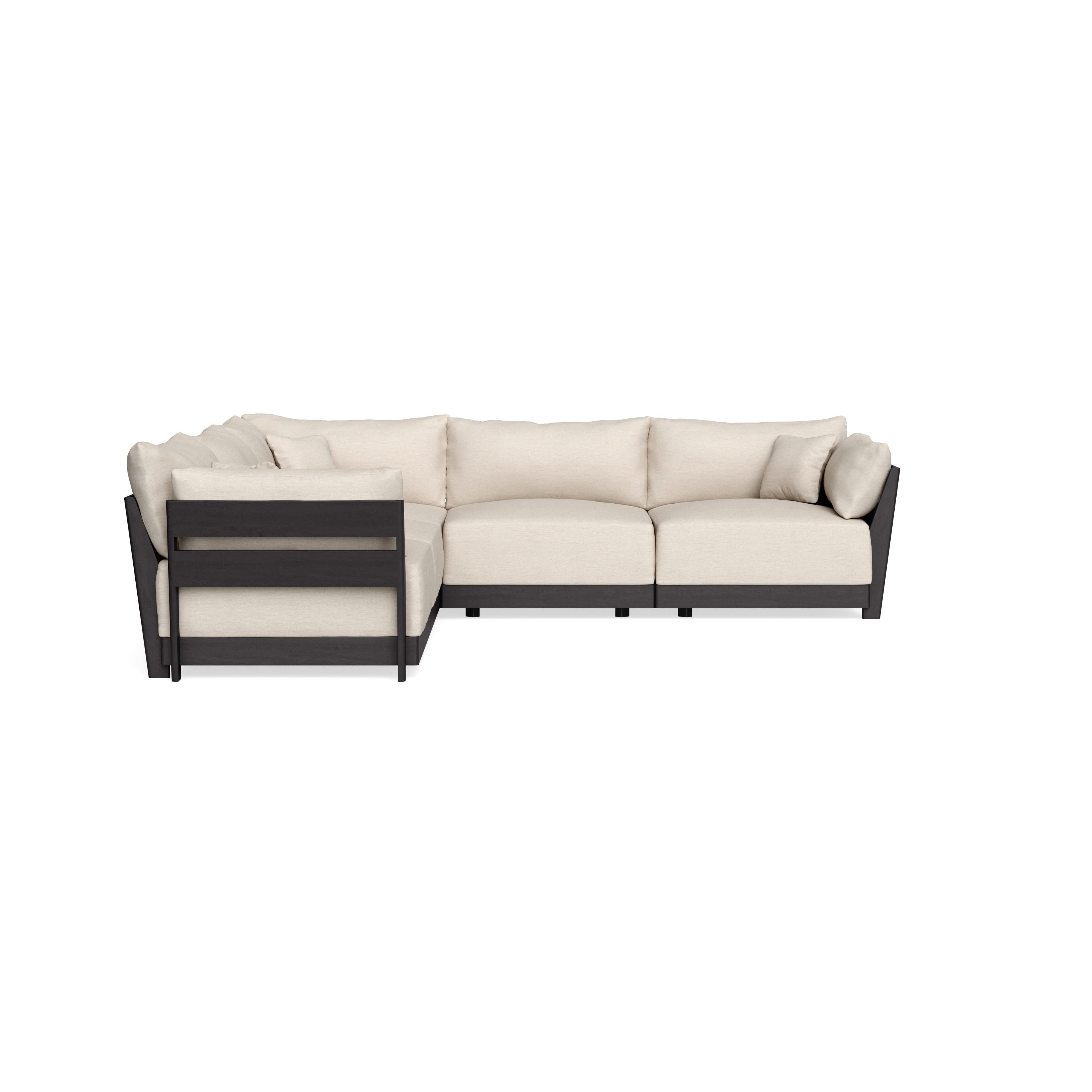 Modular Bondi Black 5-Seater Corner Sectional in Seashell | Classic Blend