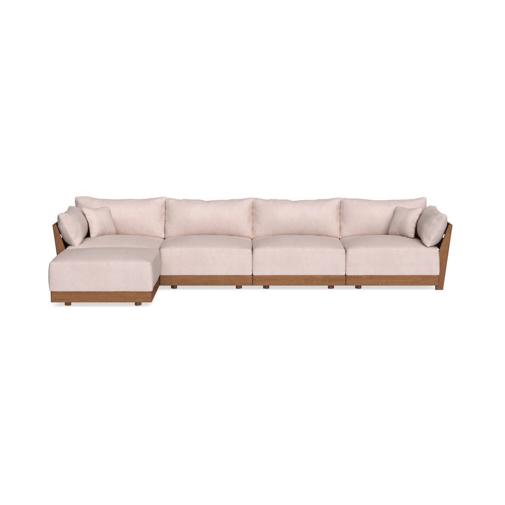 Modular Bondi Espresso 4-Seater Sectional in Blush | Memory Foam Blend