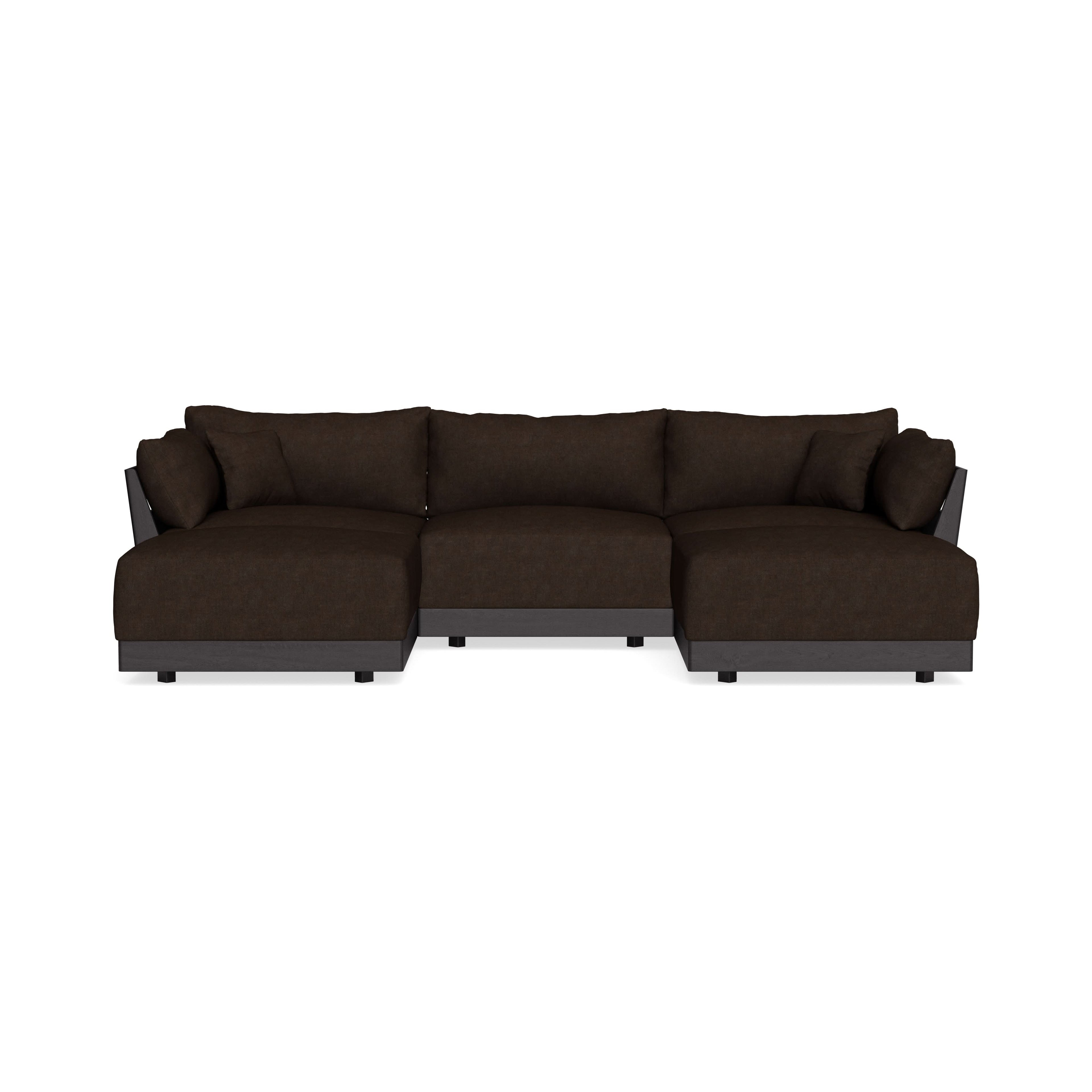 Modular Bondi Black 3-Seater U-Sectional in Espresso | Memory Foam Blend