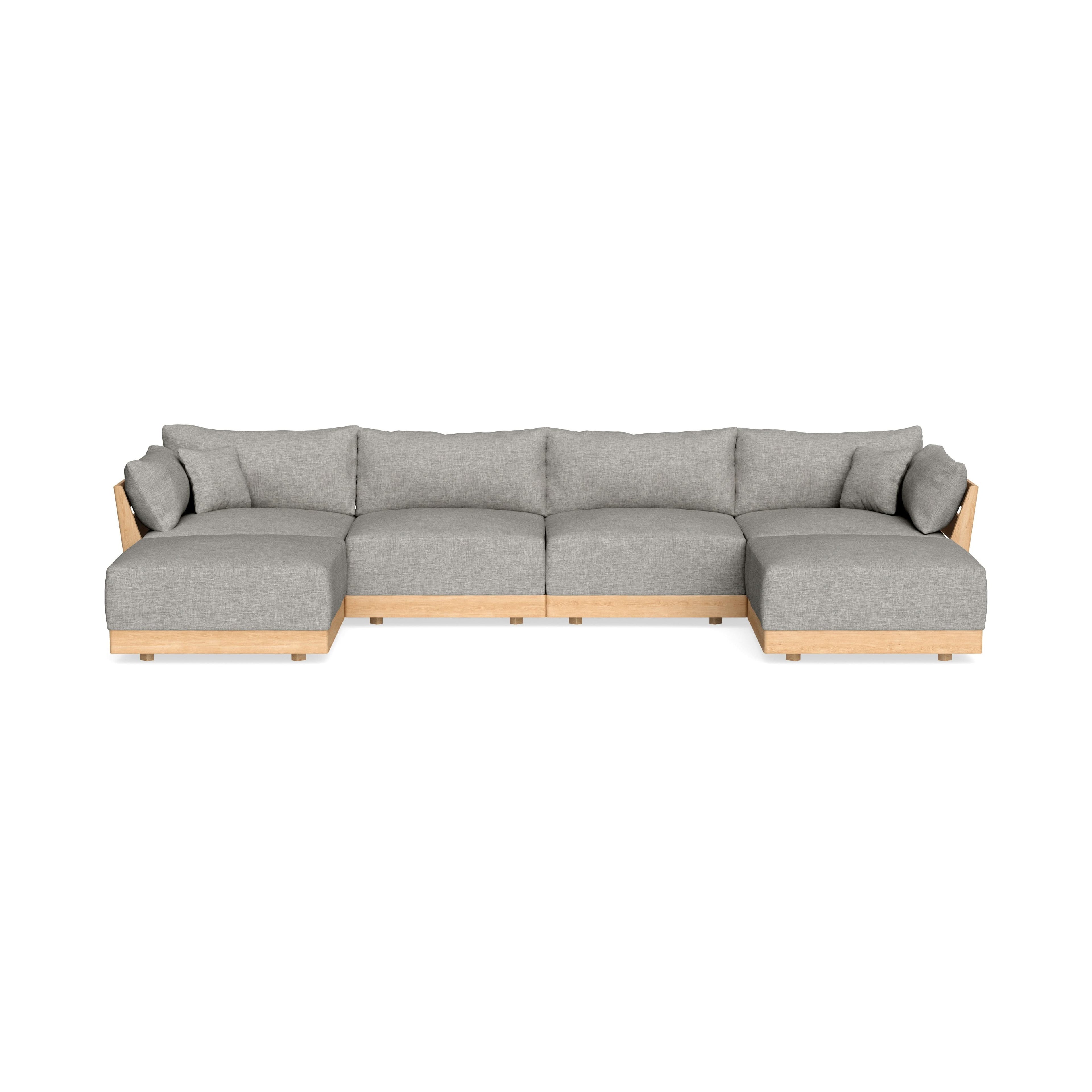 Modular Bondi Latte 4-Seater U-Sectional in Fog | Classic Blend