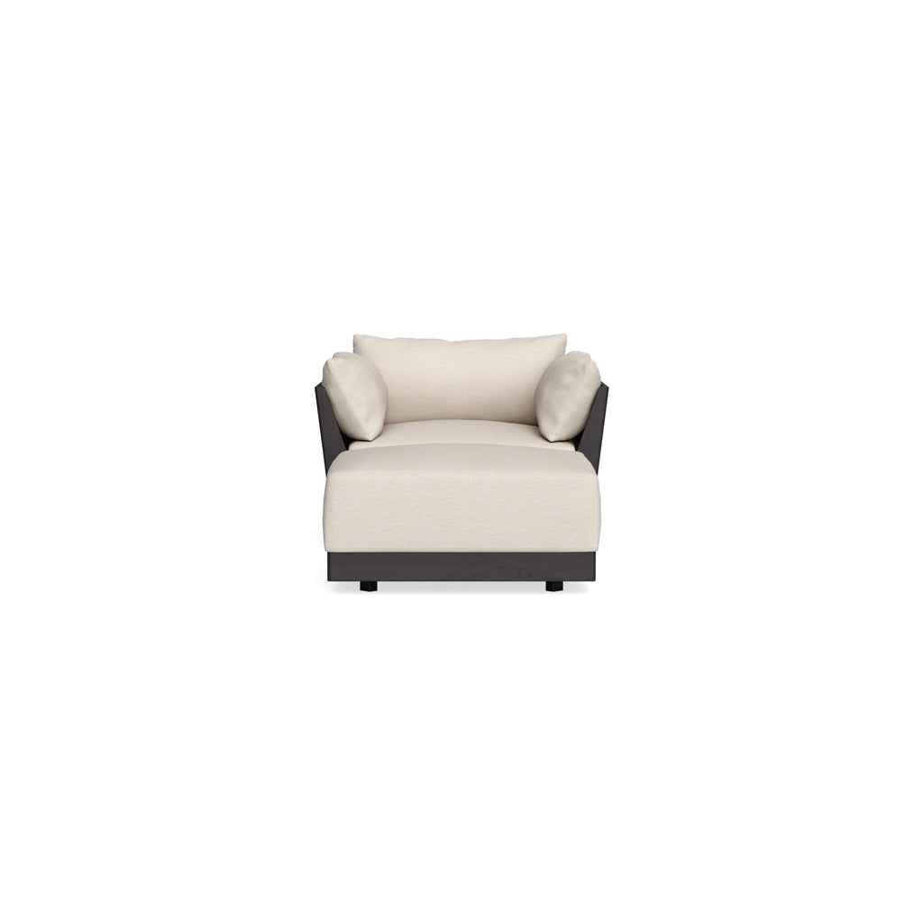 Modular Bondi Black Armchair + Ottoman in Seashell | Memory Foam Blend