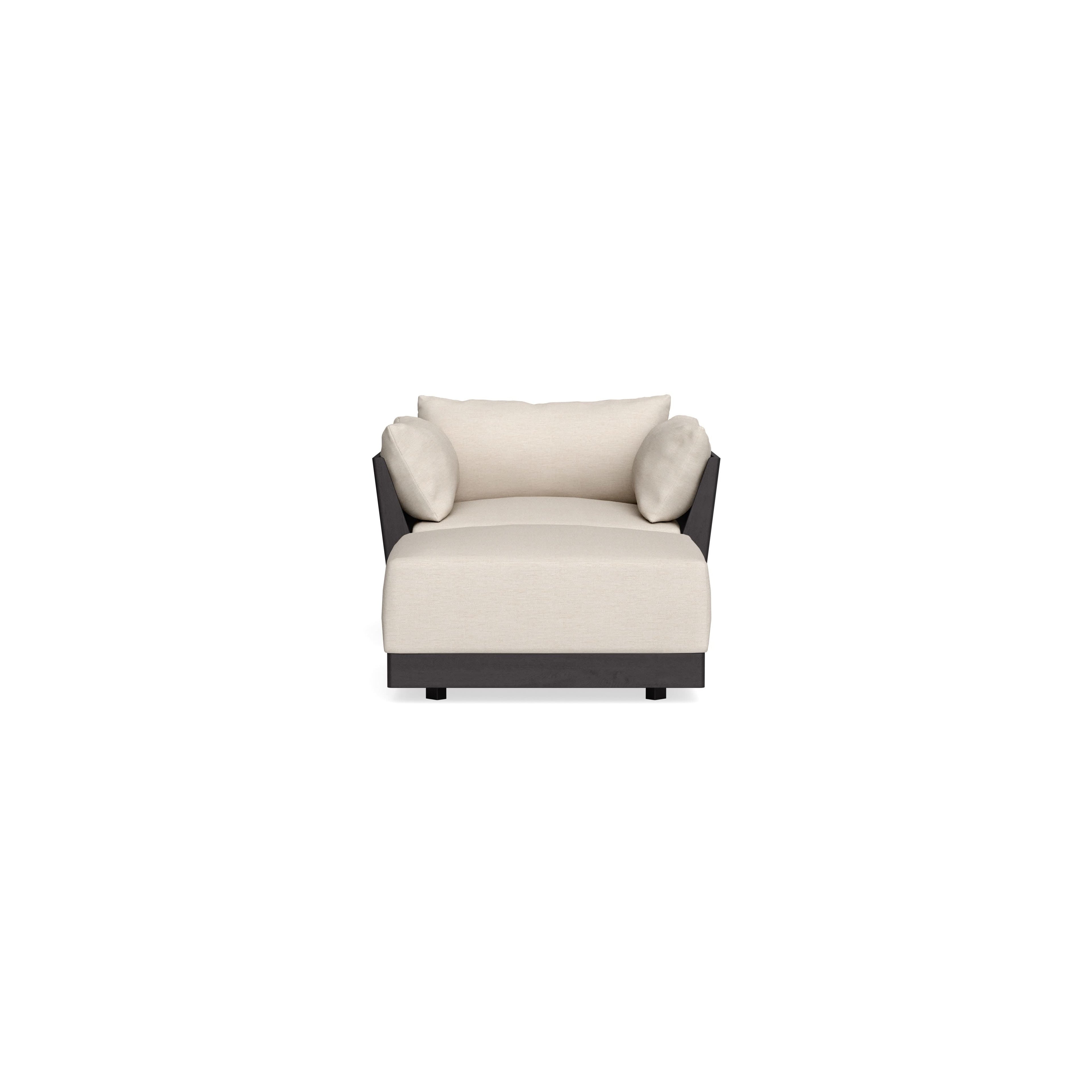 Modular Bondi Black Armchair + Ottoman in Seashell | Memory Foam Blend