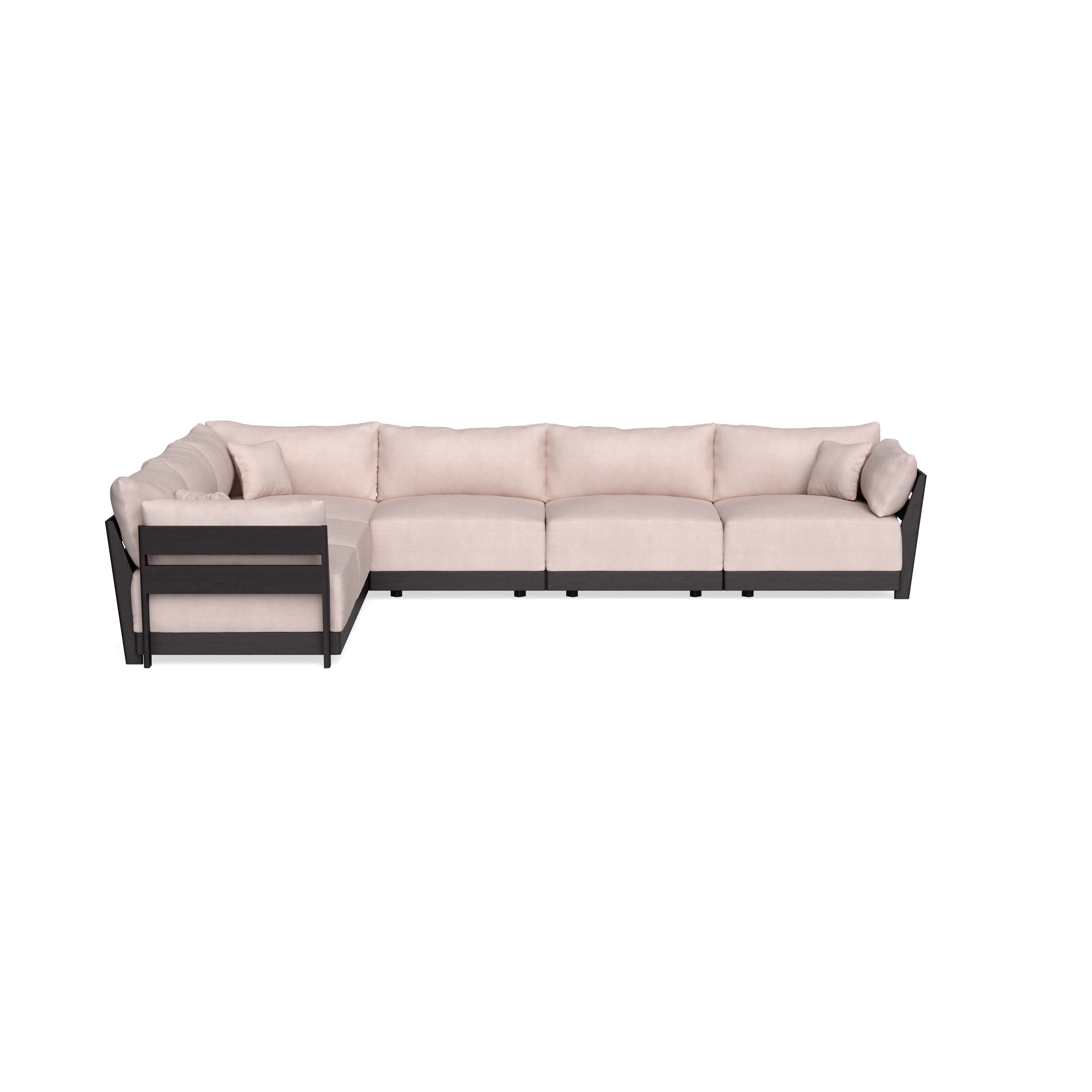 Modular Bondi Black 6-Seater Corner Sectional in Blush | Classic Blend