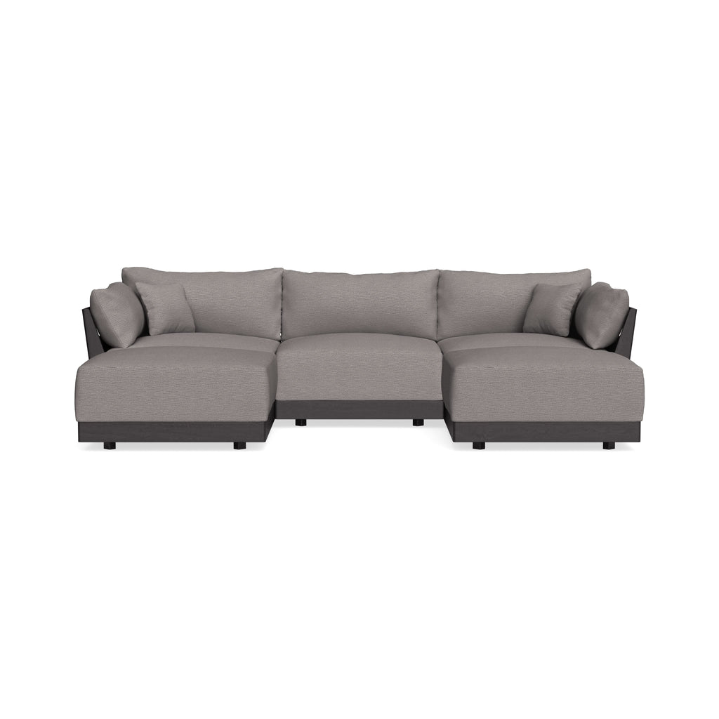 Modular Bondi Black 3-Seater U-Sectional in Cement | Classic Blend